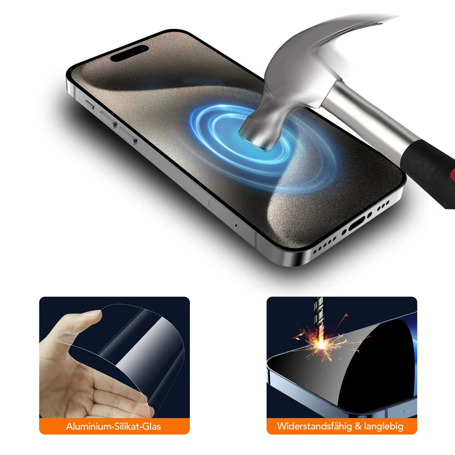 arktis REVOLUTION iPhone 15 Pro Max Panzerglas 2er Set