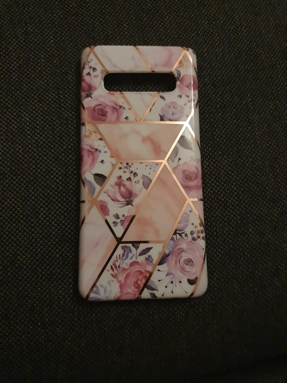 EAZY CASE Galaxy S10 Plus Silikonhülle Blumen Rosé-Gold Kameraschutz
