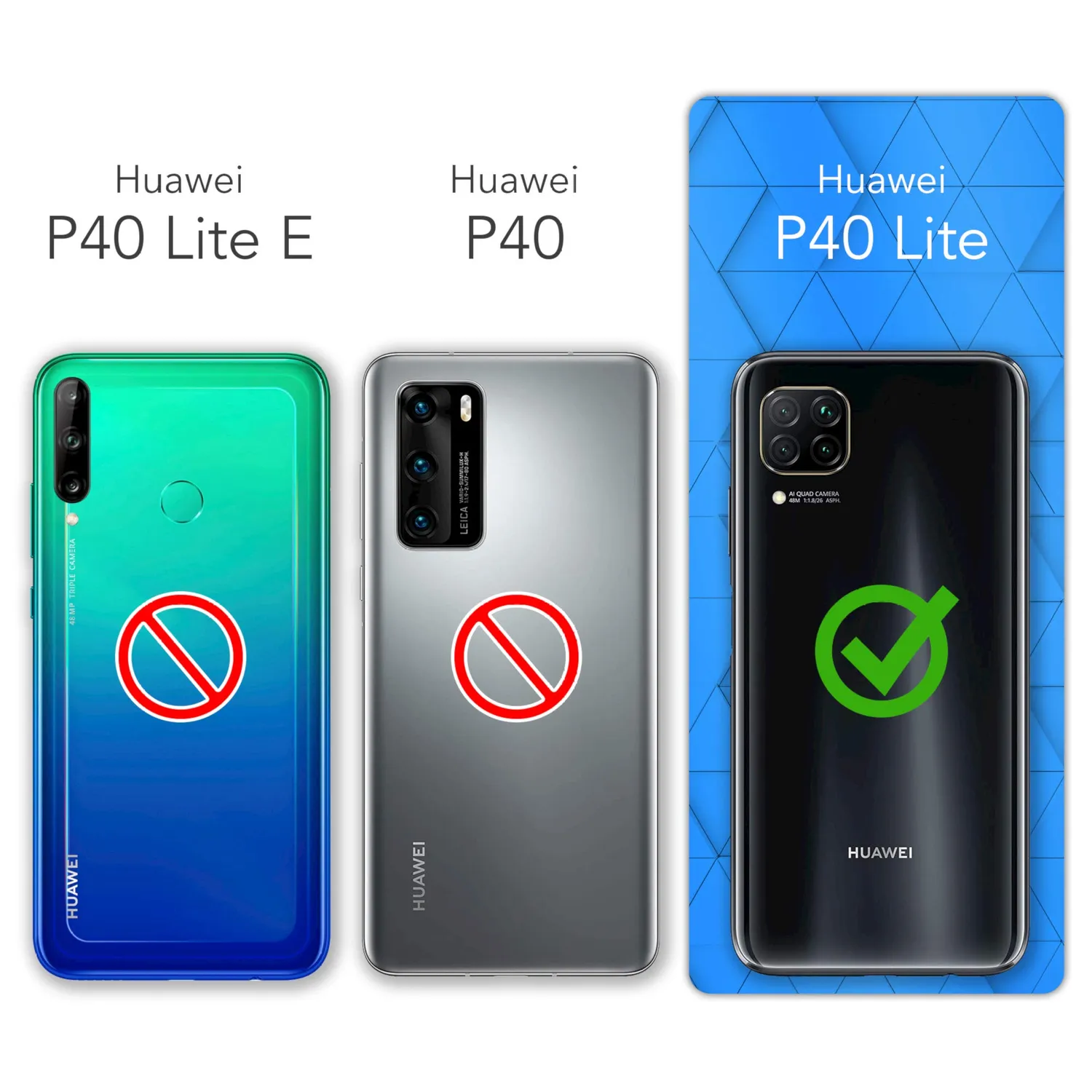 EAZY CASE Huawei P40 Lite Klapphülle Book Schwarz Leder
