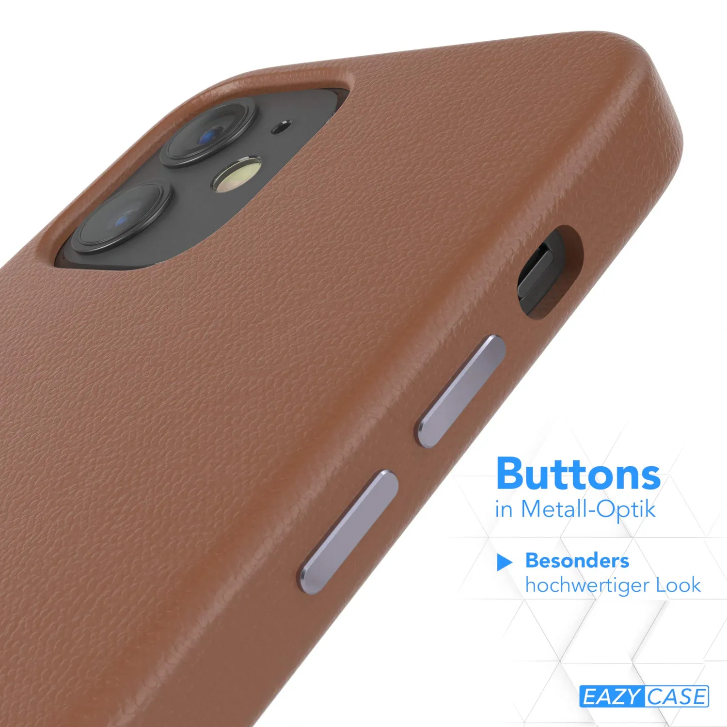 EAZY CASE iPhone 12 Mini Handyhülle Braun Kunstleder