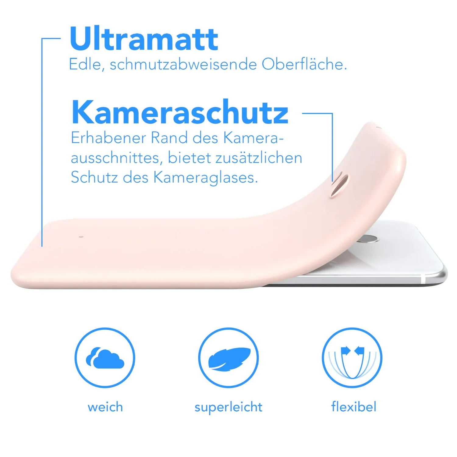 EAZY CASE Xiaomi Mi 9 SE Silikonhülle Hellrosa Kameraschutz