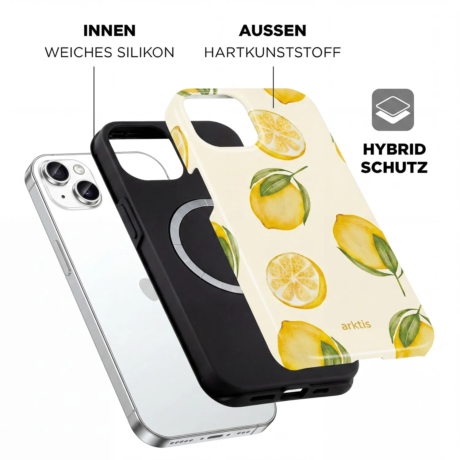 arktis iPhone 14 Hülle Lemon MagSafe