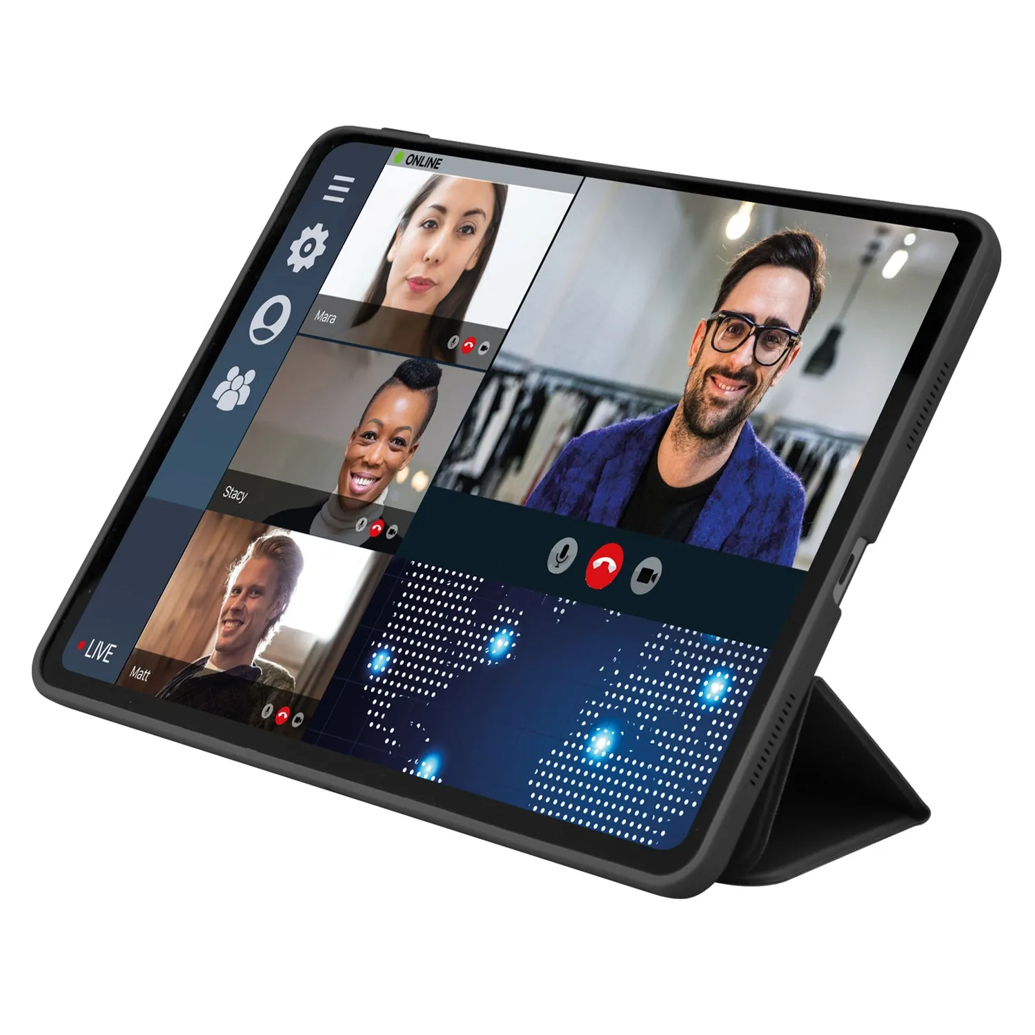 SBS Book Pro iPad Pro 12" 2021/12,9" 2022 Hülle schwarz Ständer