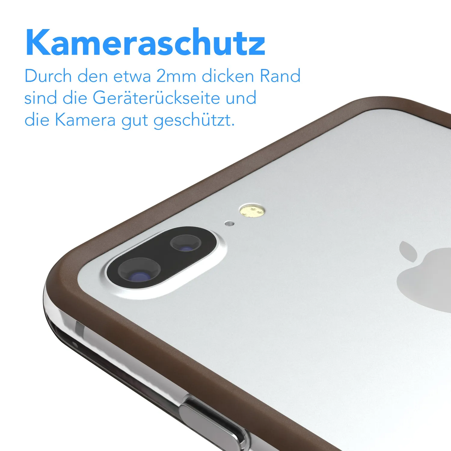 EAZY CASE Bumper für iPhone 7 Plus / 8 Plus Braun