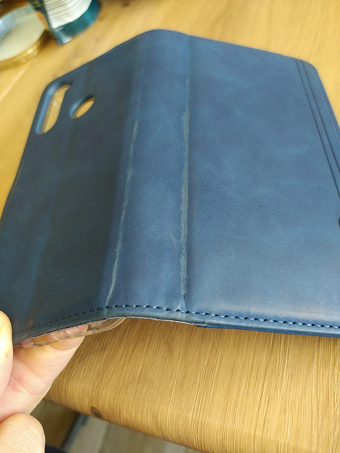 YATWIN Xiaomi Redmi Note 8T Klapphülle Blau Leder RFID