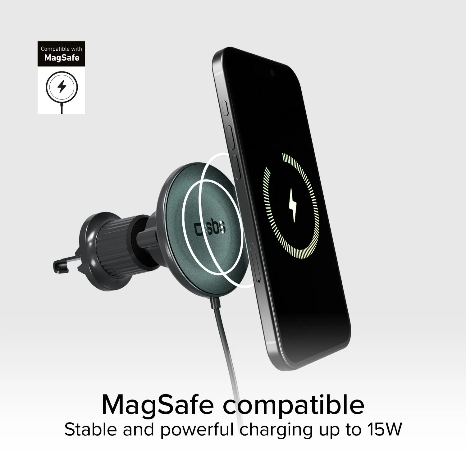 SBS MagSafe Autohalterung Lüftung 15W Wireless Schwarz