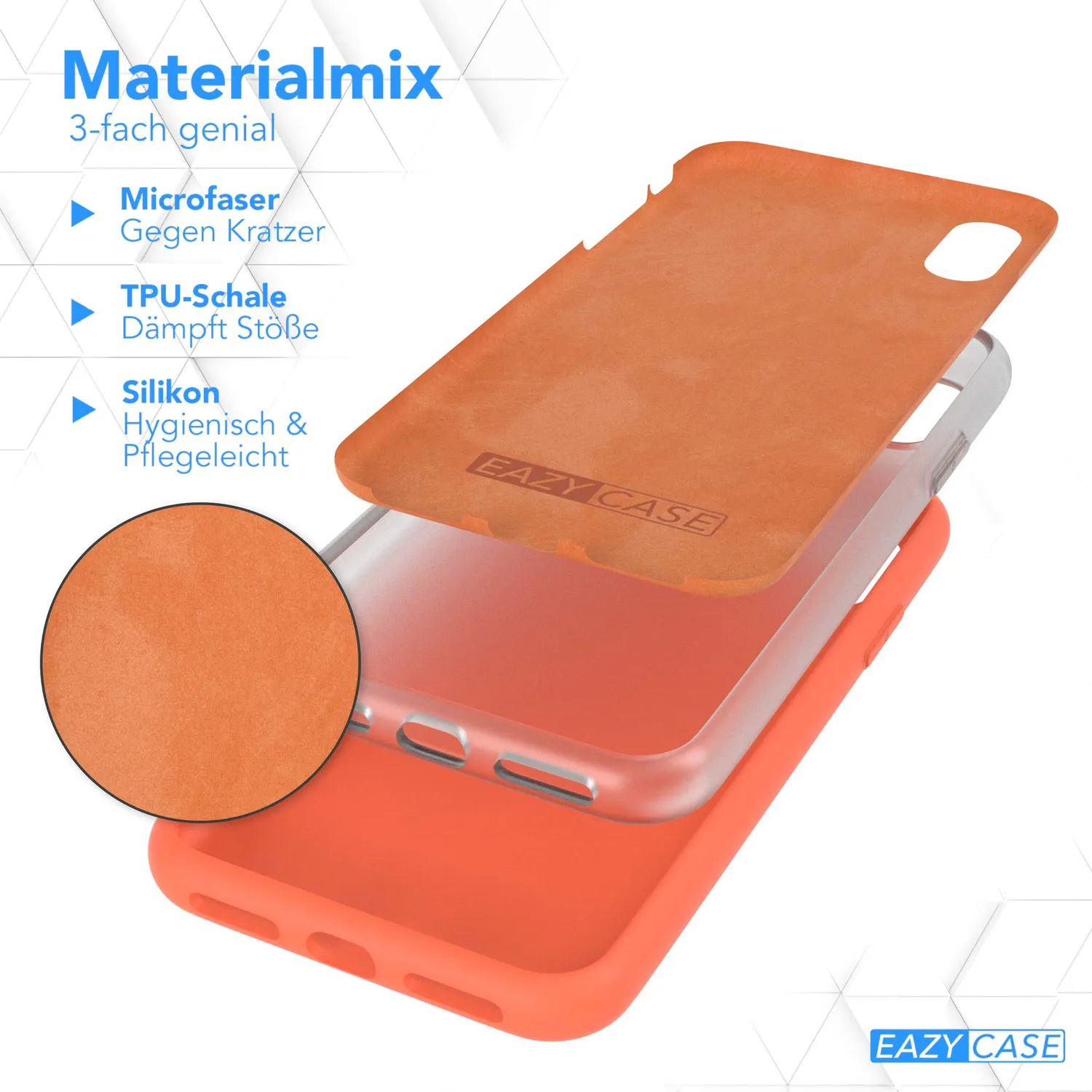 EAZY CASE iPhone XS Max Nano Silikonhülle Koralle dünn