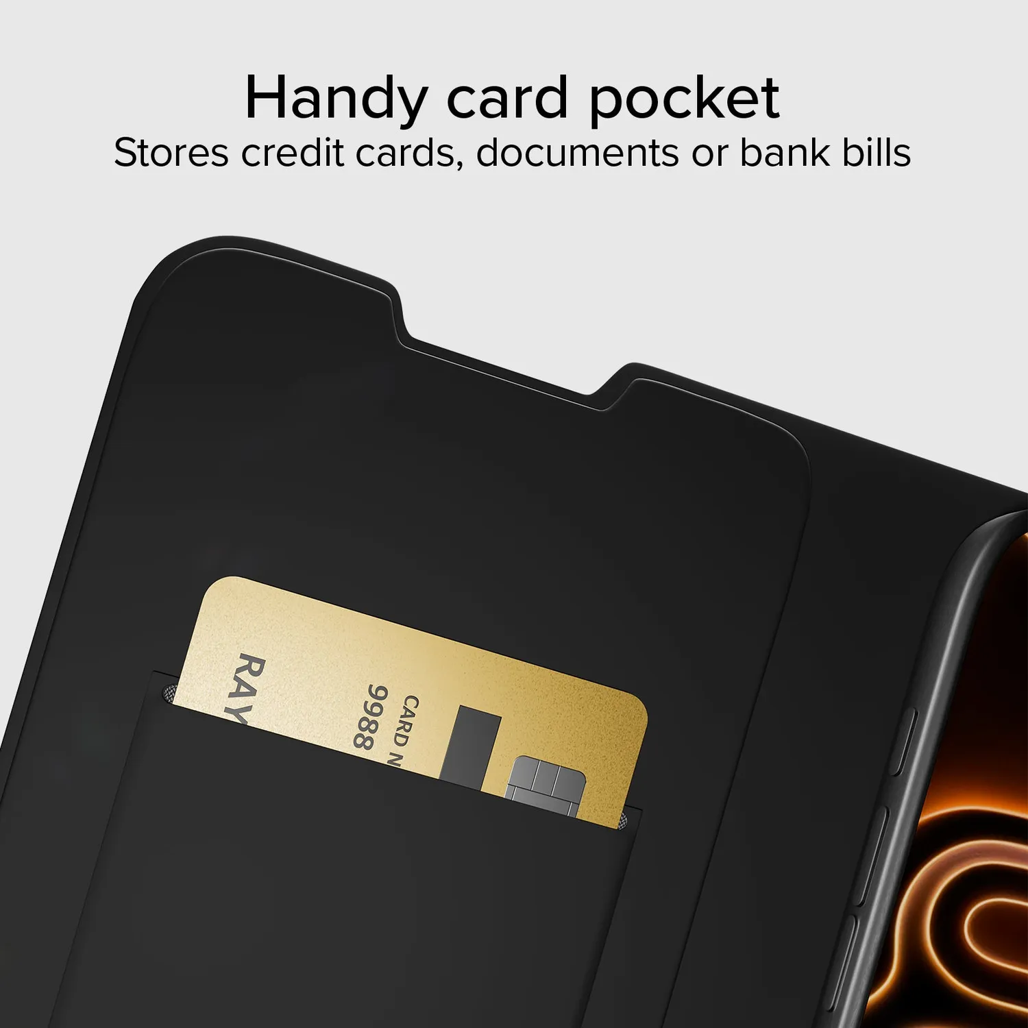 SBS Wallet Smooth iPhone 17 Pro Hülle Schwarz Stand
