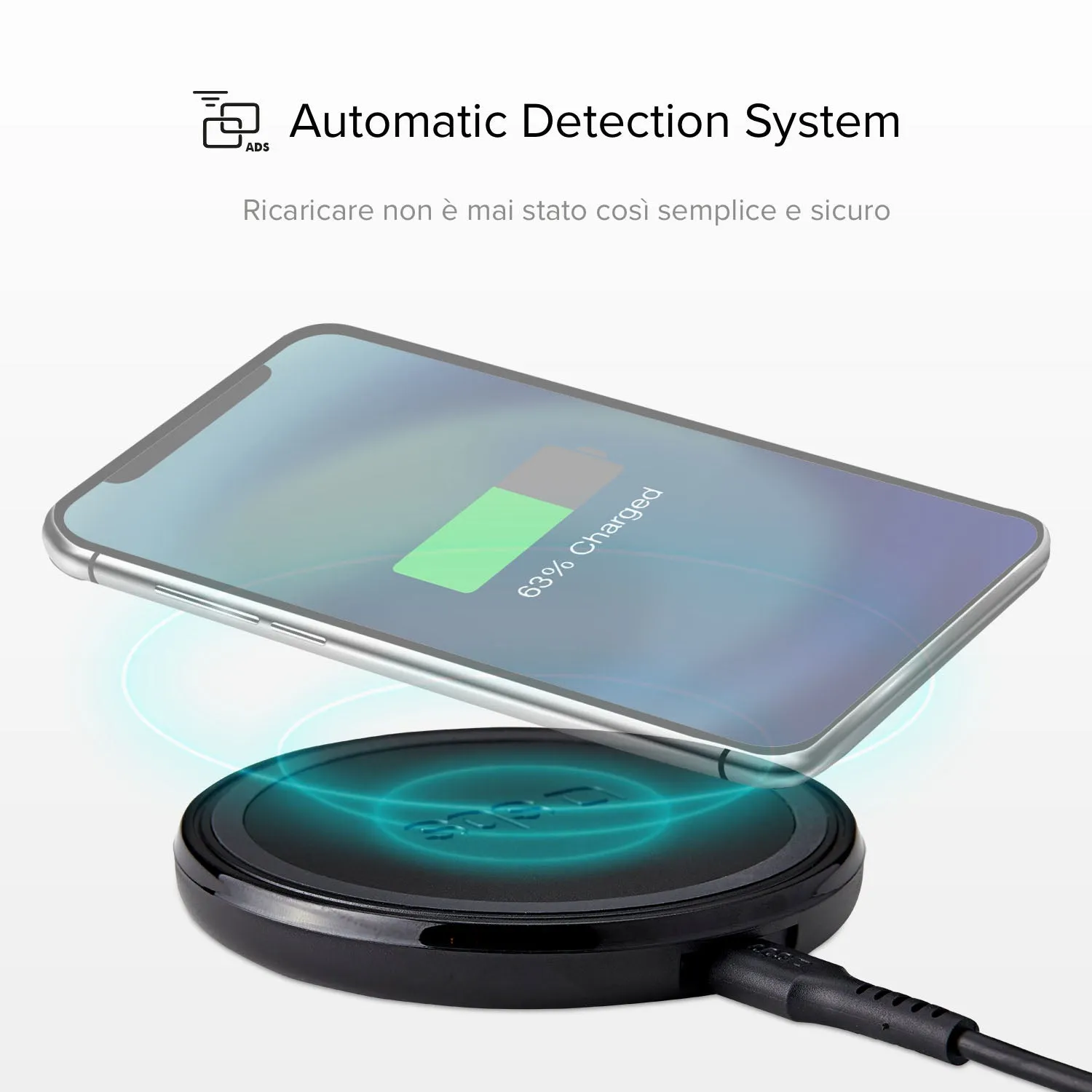SBS Qi Wireless Charger Ladestation 10 Watt schwarz