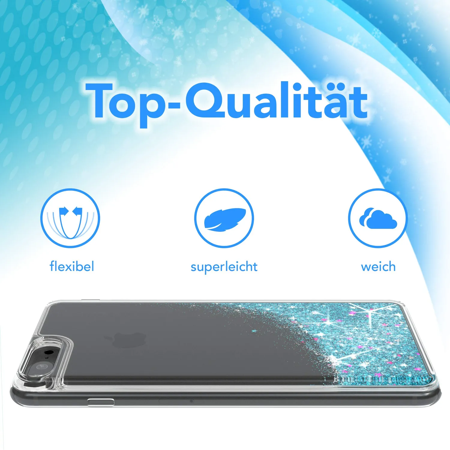 EAZY CASE iPhone 7 Plus / 8 Plus Hülle Liquid Blau
