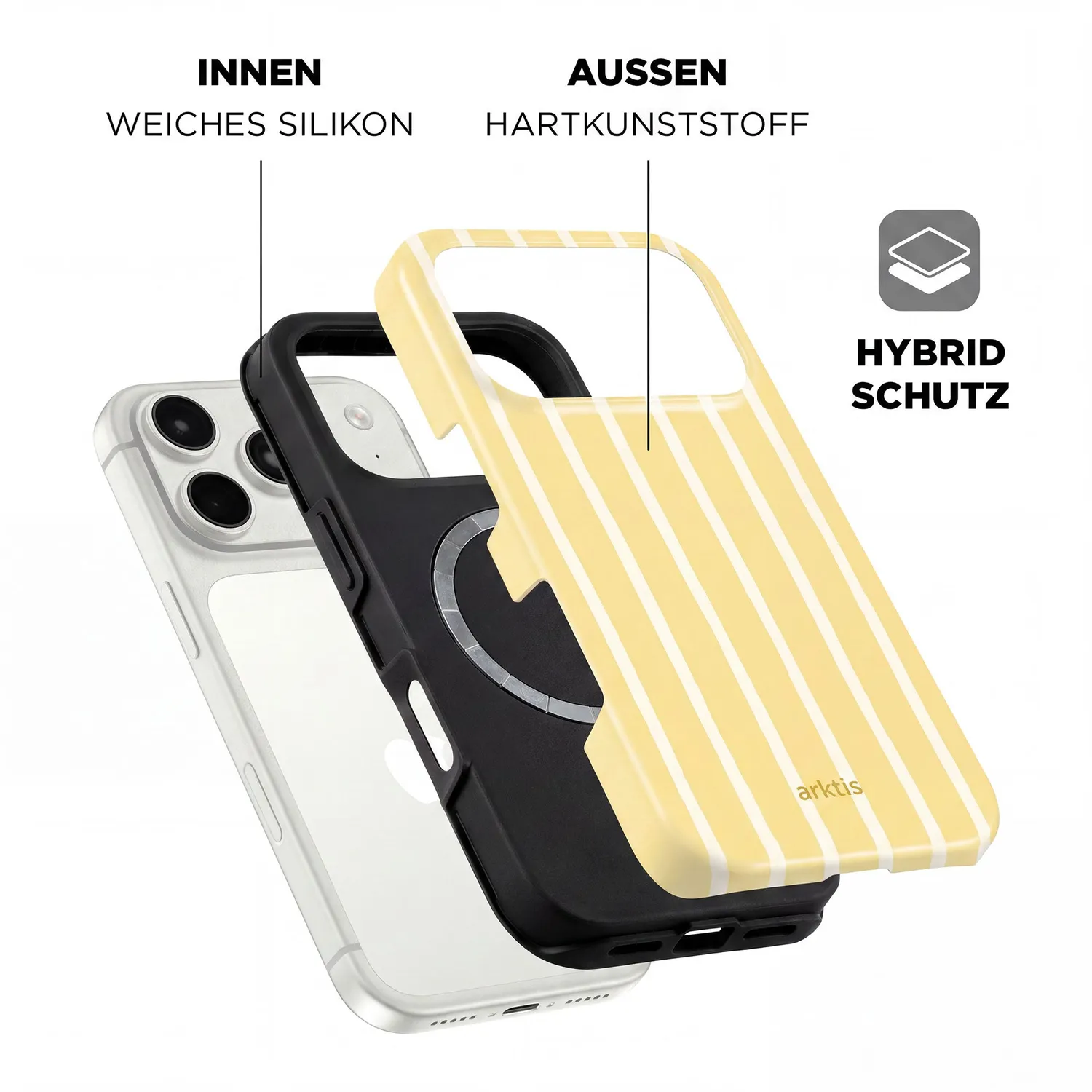 arktis iPhone 18 Pro Max Hülle Sunny Stripes MagSafe