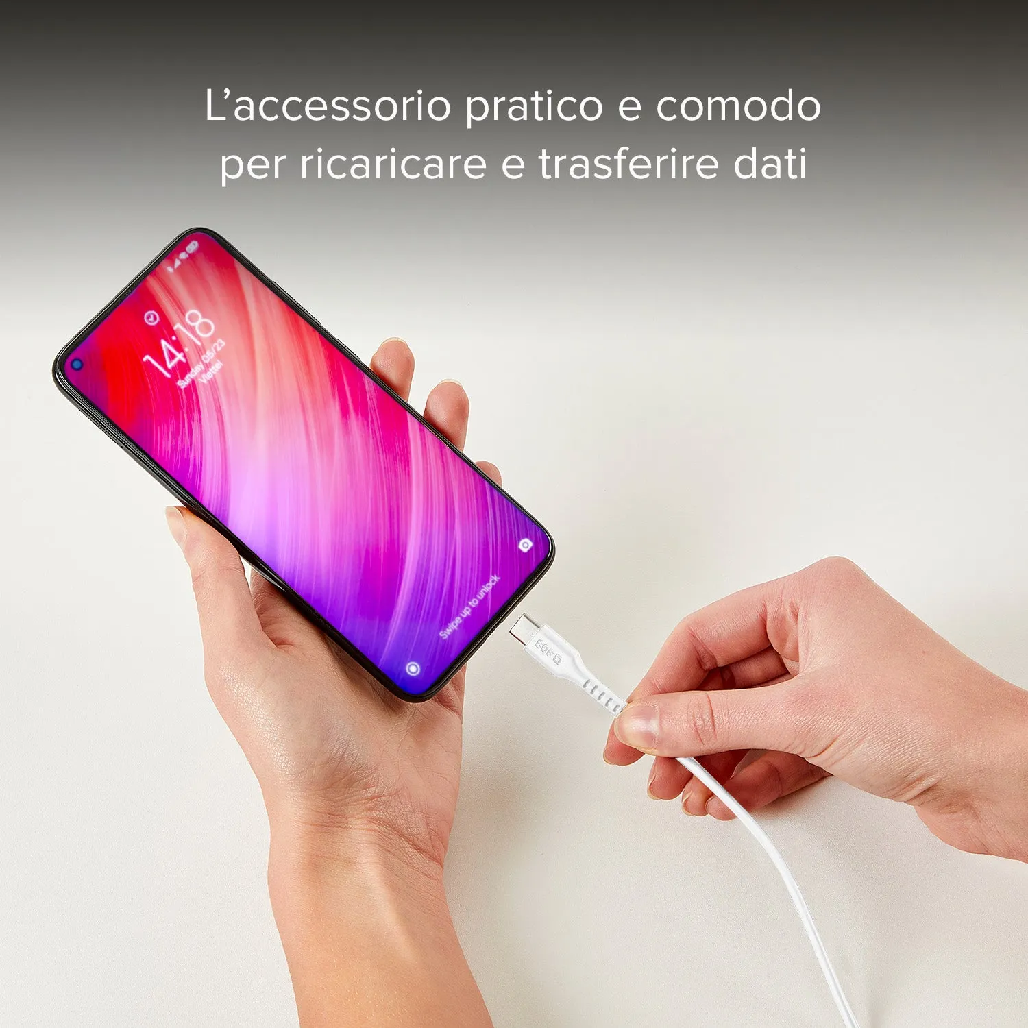 SBS USB-C Kabel 1,5m Silikon weiß Anti-Knoten