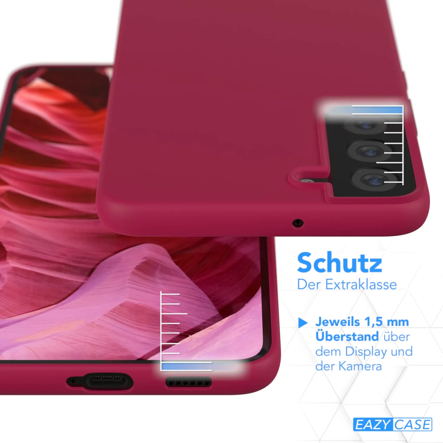 EAZY CASE Galaxy S22 Plus 5G Silikonhülle Beere matt
