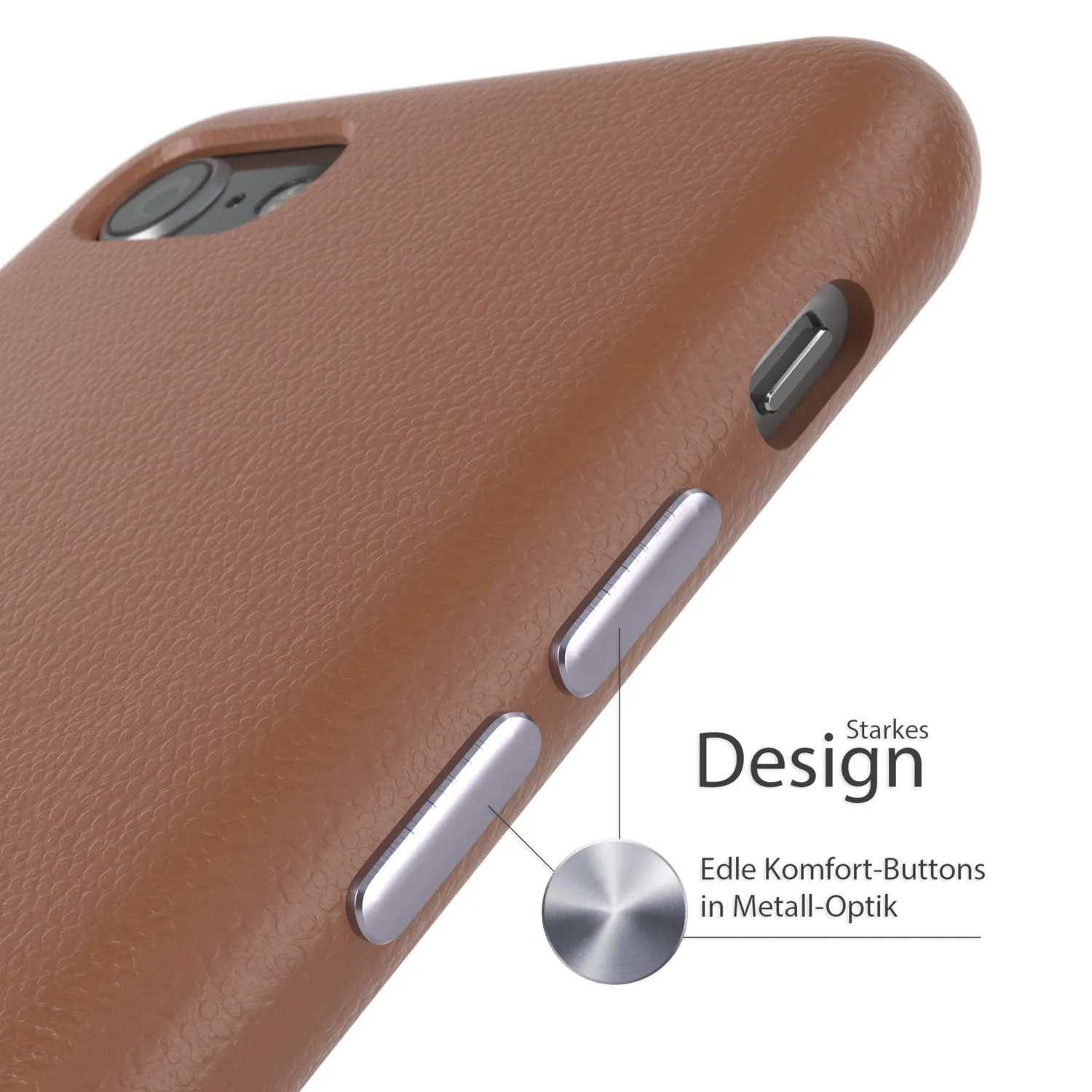 EAZY CASE iPhone SE 2022/2020/8/7 Kunstlederhülle Braun