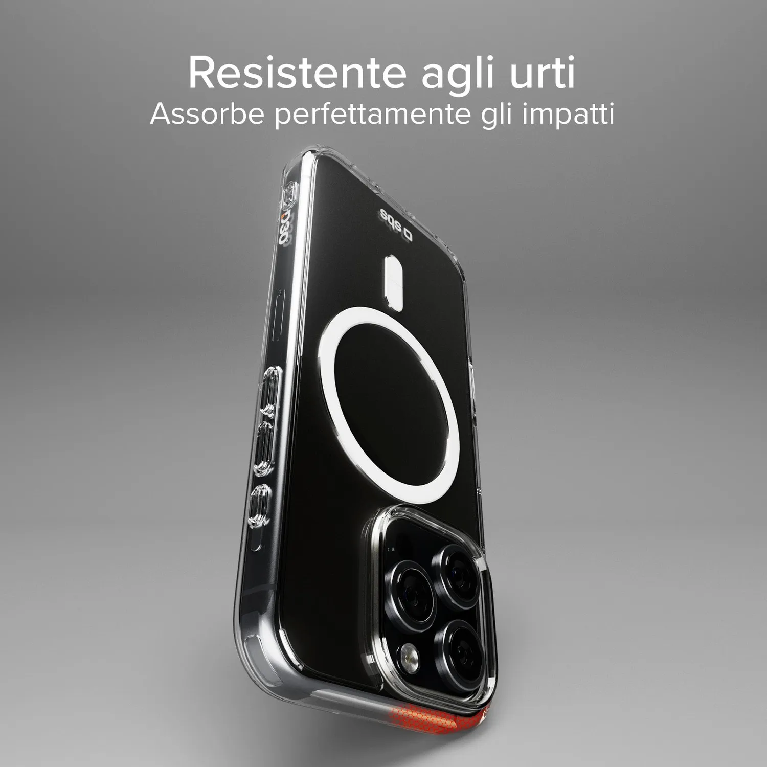 SBS D3O iPhone 16 Pro Handyhülle Transparent MagSafe D3O-Schutz