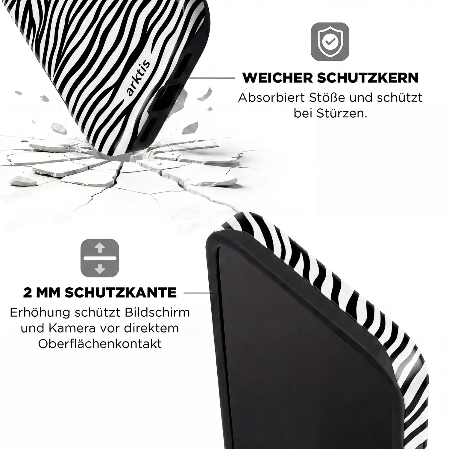 arktis Zebra Hülle iPhone 14 Pro Max mit MagSafe Print