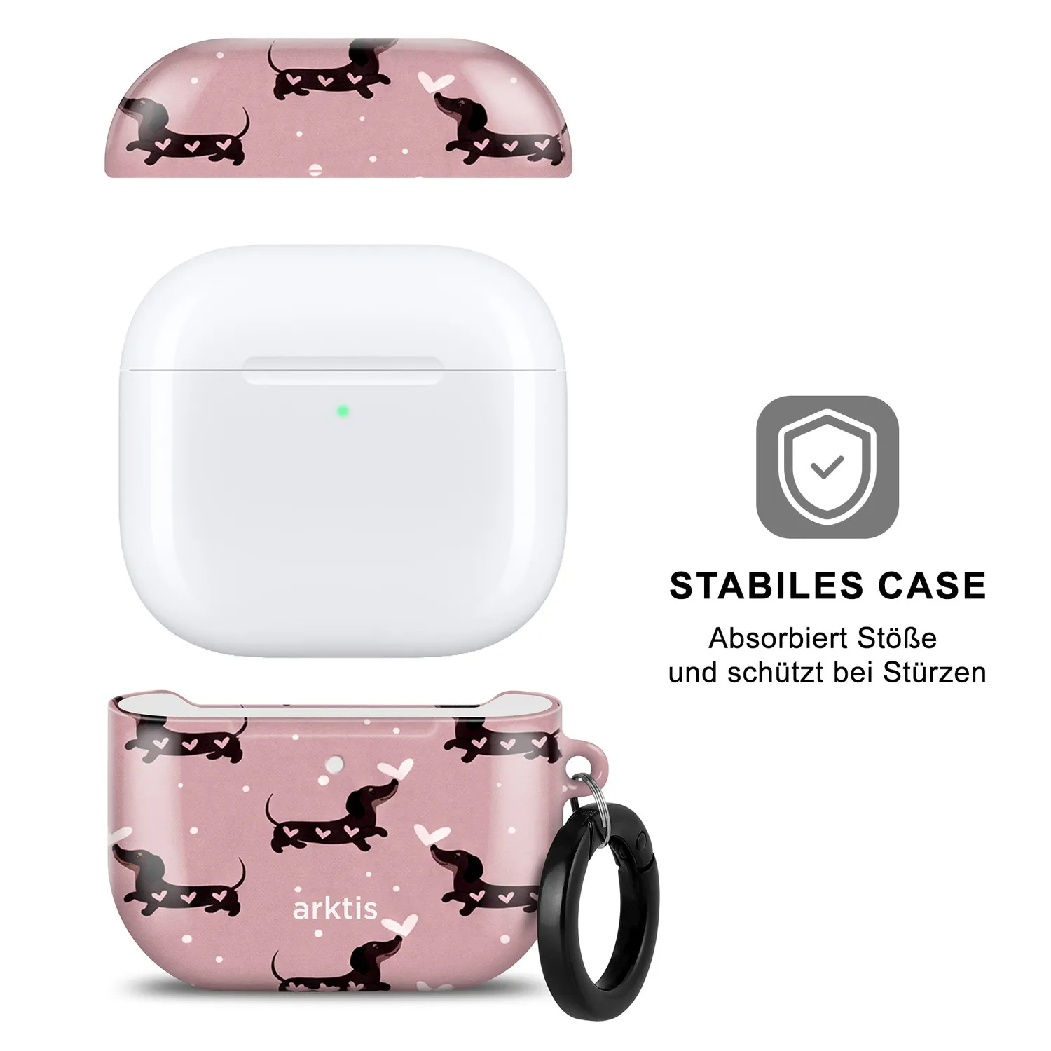 arktis Dackel Love AirPods 4 Hülle Print kabellos