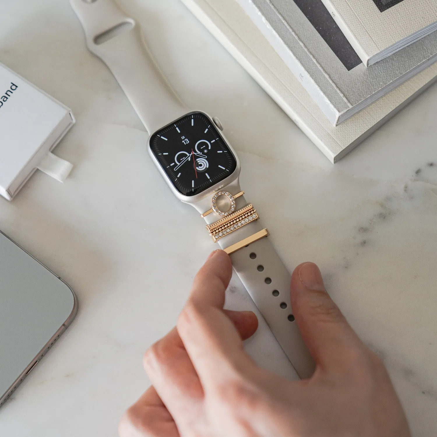 arktisband Apple Watch Charms Buchstabe O Edelstahl-Anhänger