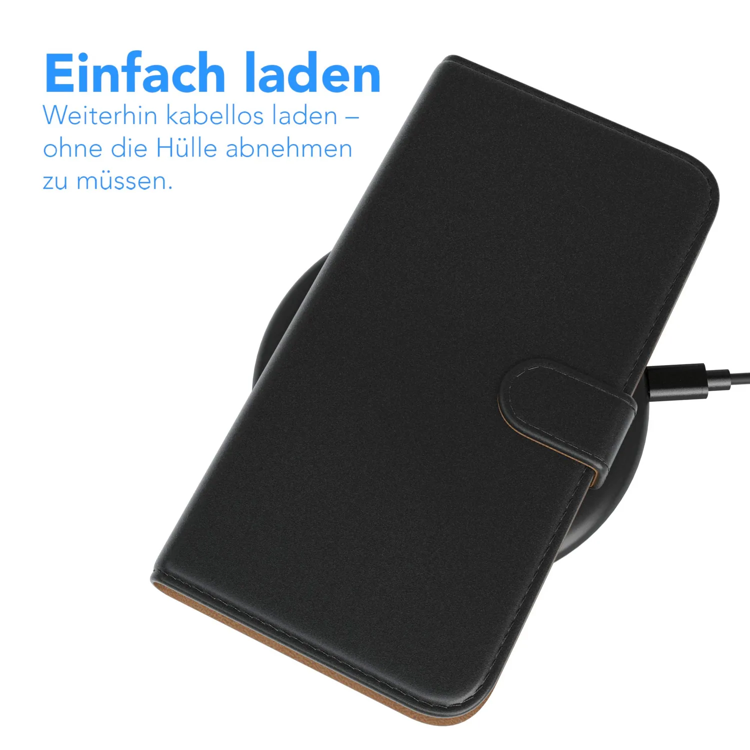 EAZY CASE Book Huawei P40 Handyhülle Schwarz Kartenfach