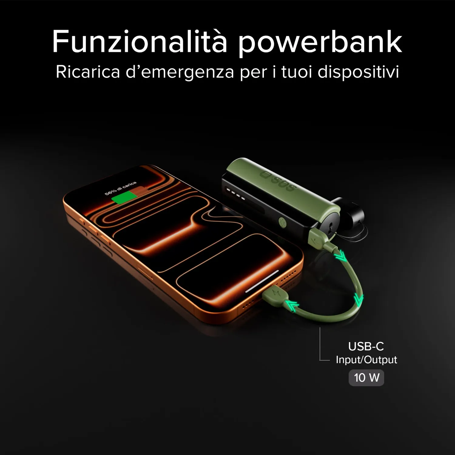 SBS Wild Gear Powerbank 5000mAh Outdoor LED USB-C 10W