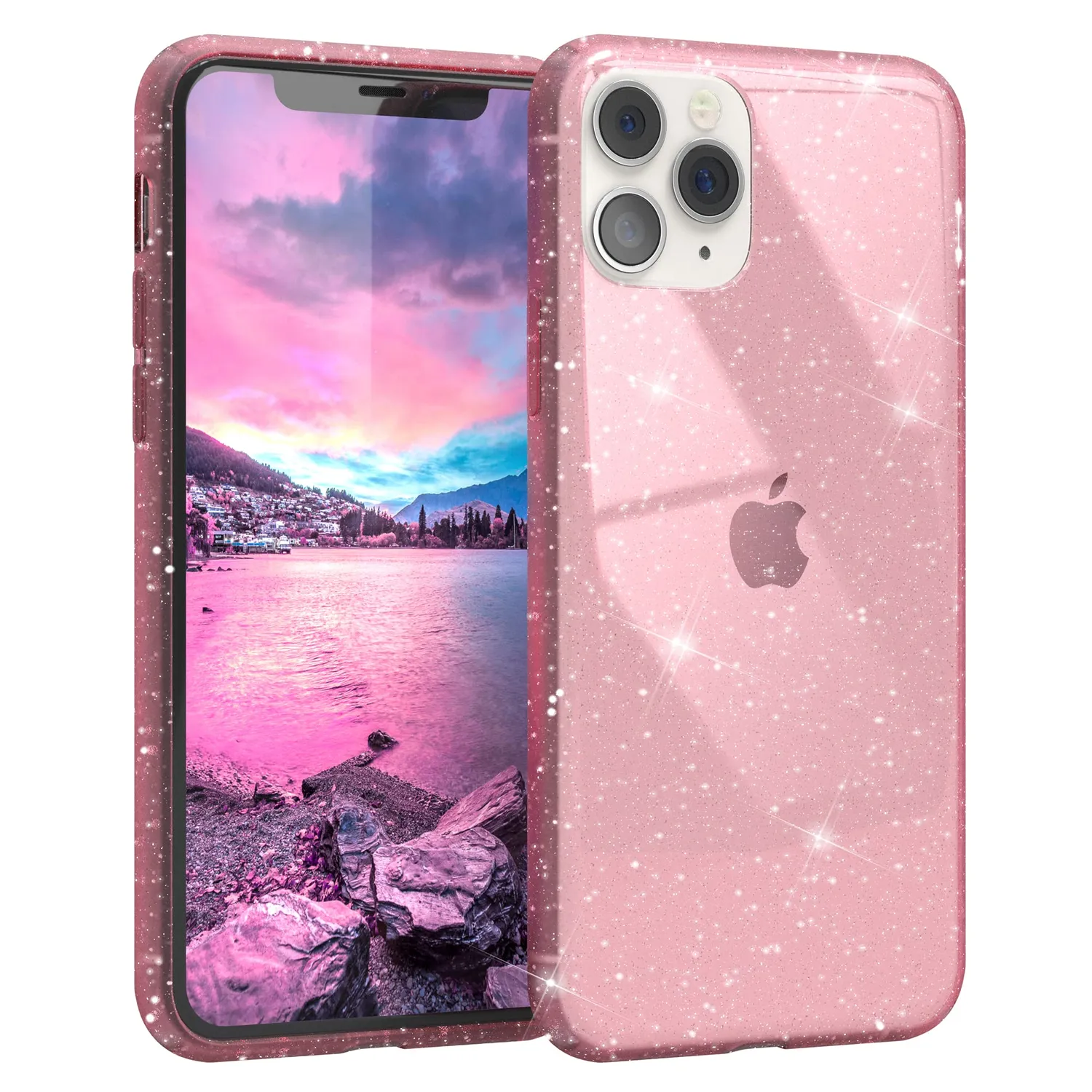 EAZY CASE iPhone 11 Pro Glitzerhülle Transparent Blau