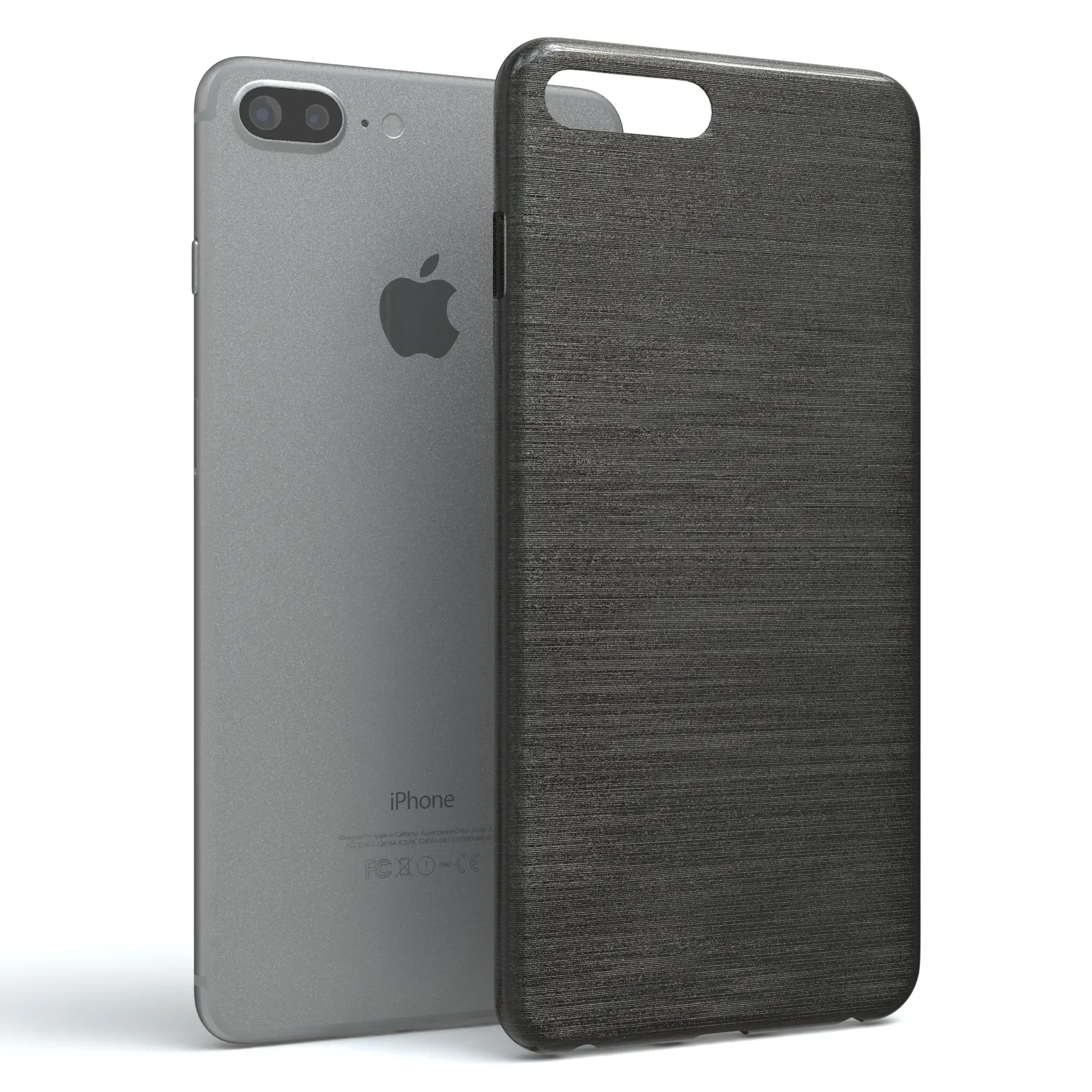 EAZY CASE iPhone 7 Plus / 8 Plus Hülle Anthrazit gebürstet