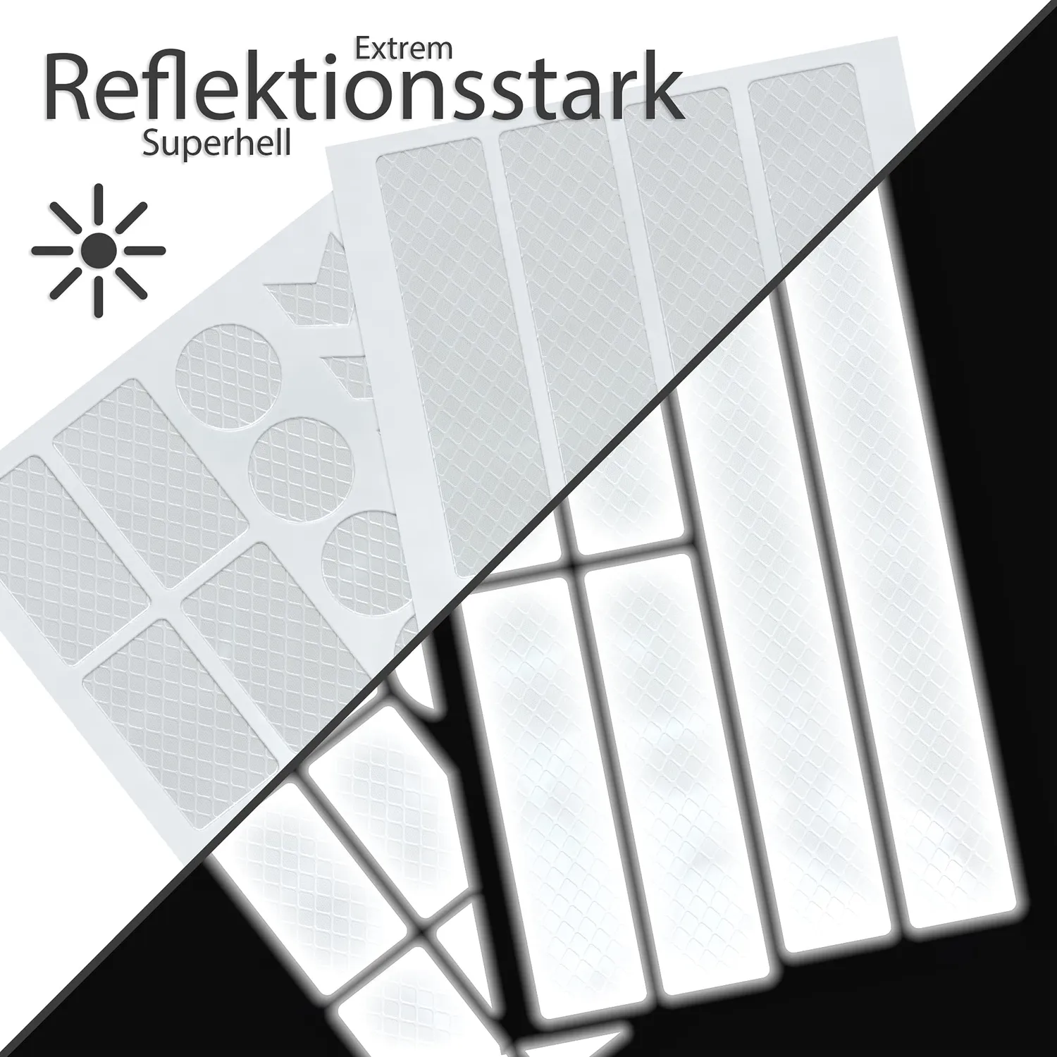 EAZY CASE Reflektor Aufkleber Silber 30er Set wasserfest