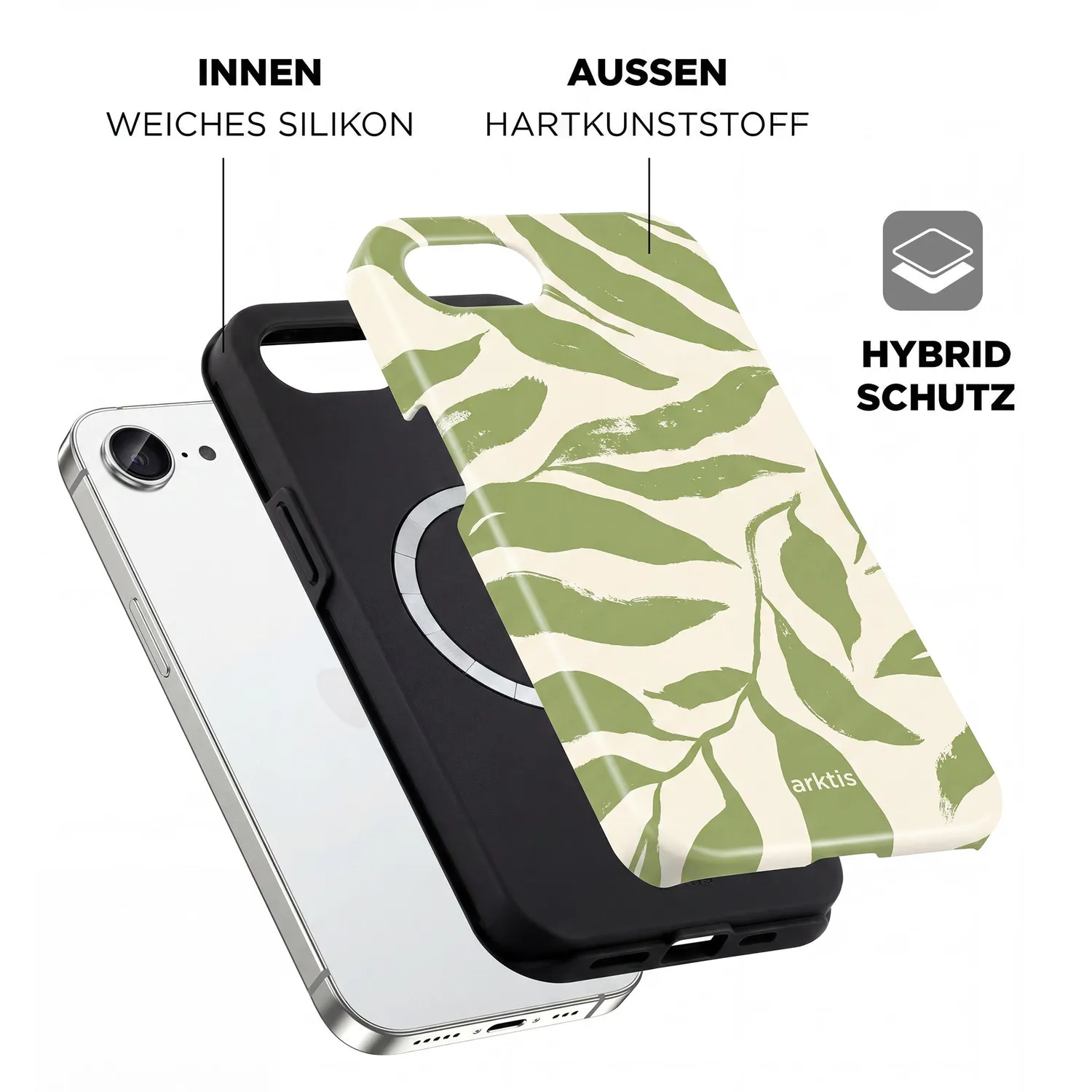 arktis Botanic iPhone 16e Hülle Print MagSafe bunt