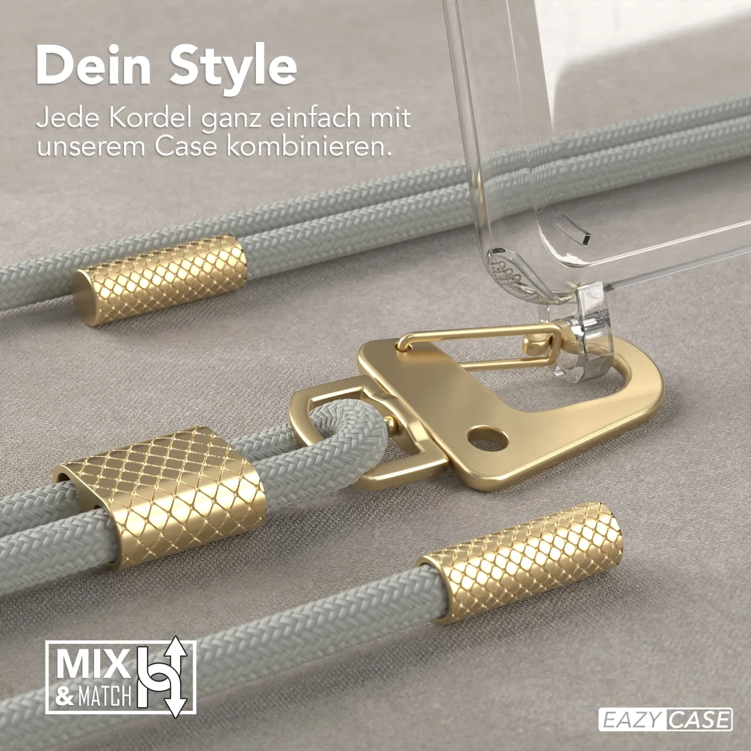 EAZY CASE Galaxy S20 Plus Handykette Taupe Gold stoßfest