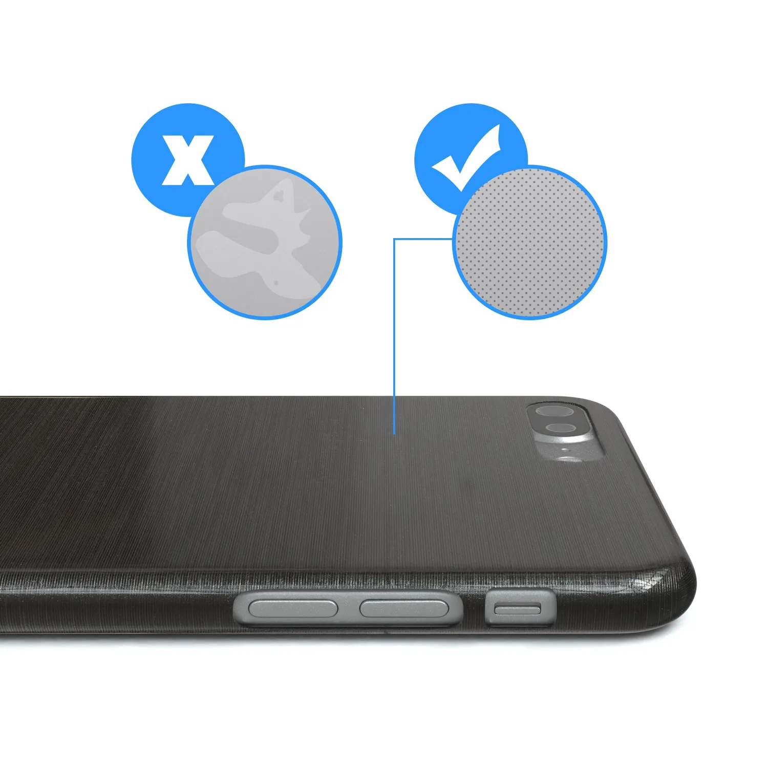 EAZY CASE iPhone 7 Plus / 8 Plus Hülle Anthrazit gebürstet
