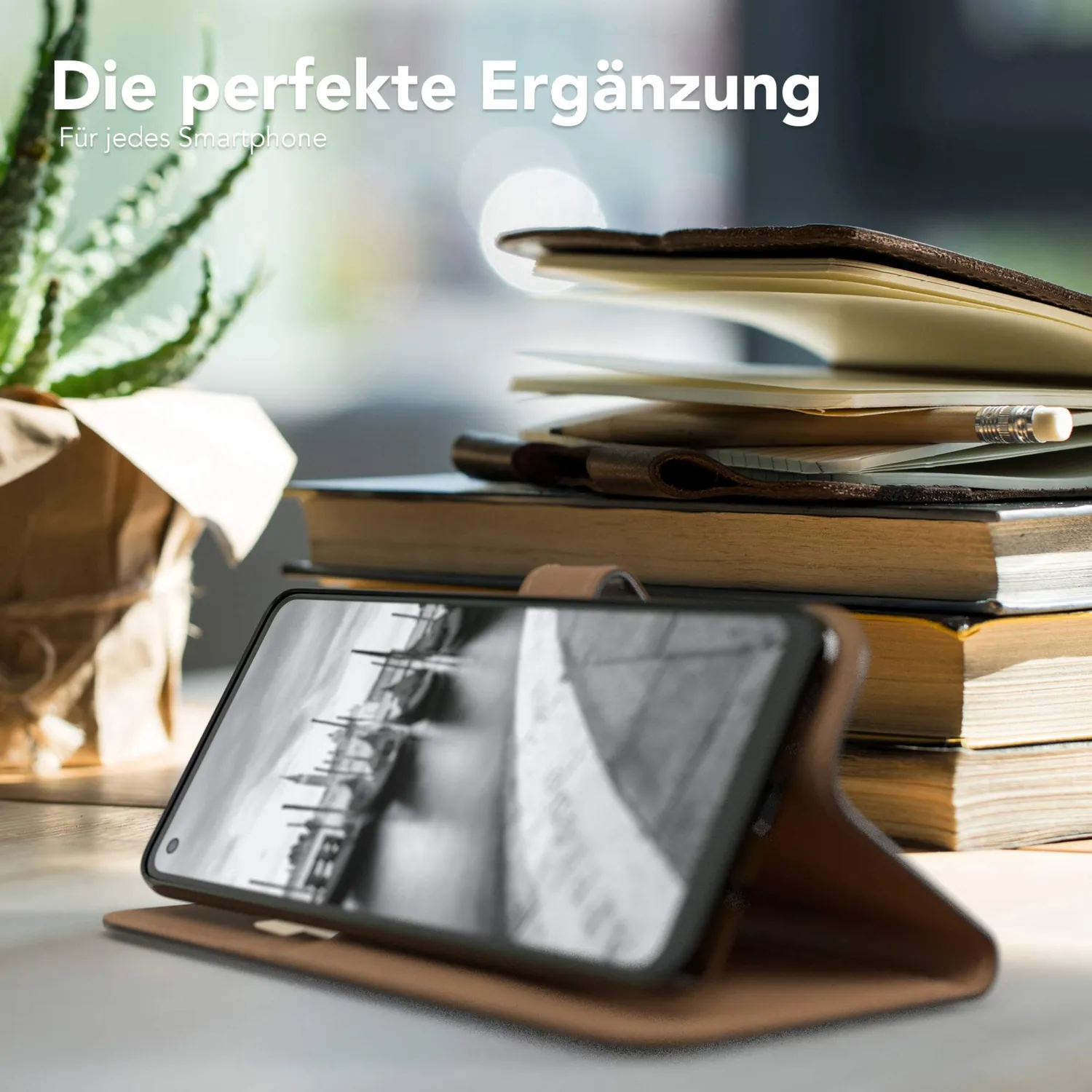 EAZY CASE Galaxy A21s Klapphülle Schwarz Bookstyle mit Kartenfach