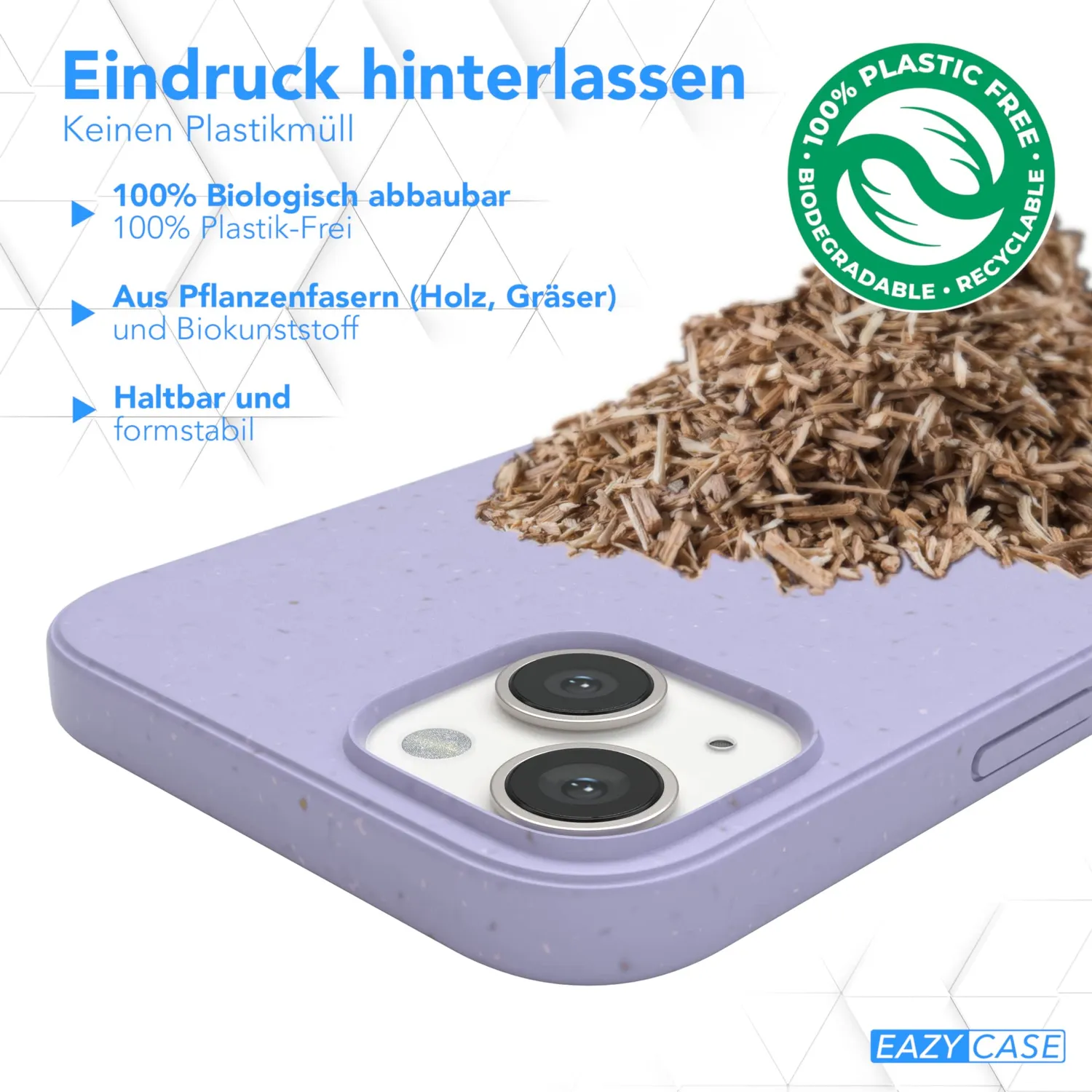 EAZY CASE Bio iPhone 13 Hülle Lila biologisch abbaubar