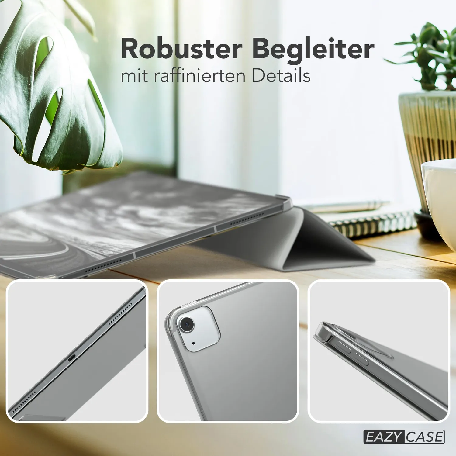 EAZY CASE iPad Air 6 12,9 Zoll Hülle Grau Smartcover