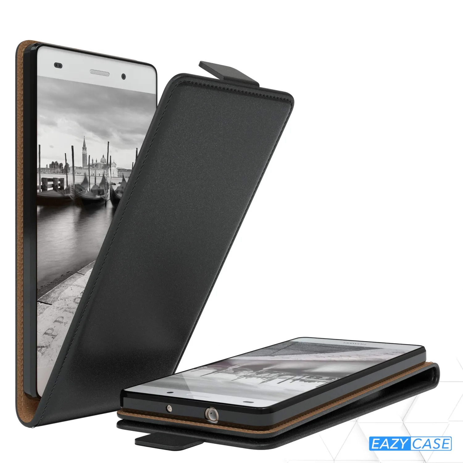 EAZY CASE Huawei P8 Lite 2015 Klapphülle Schwarz