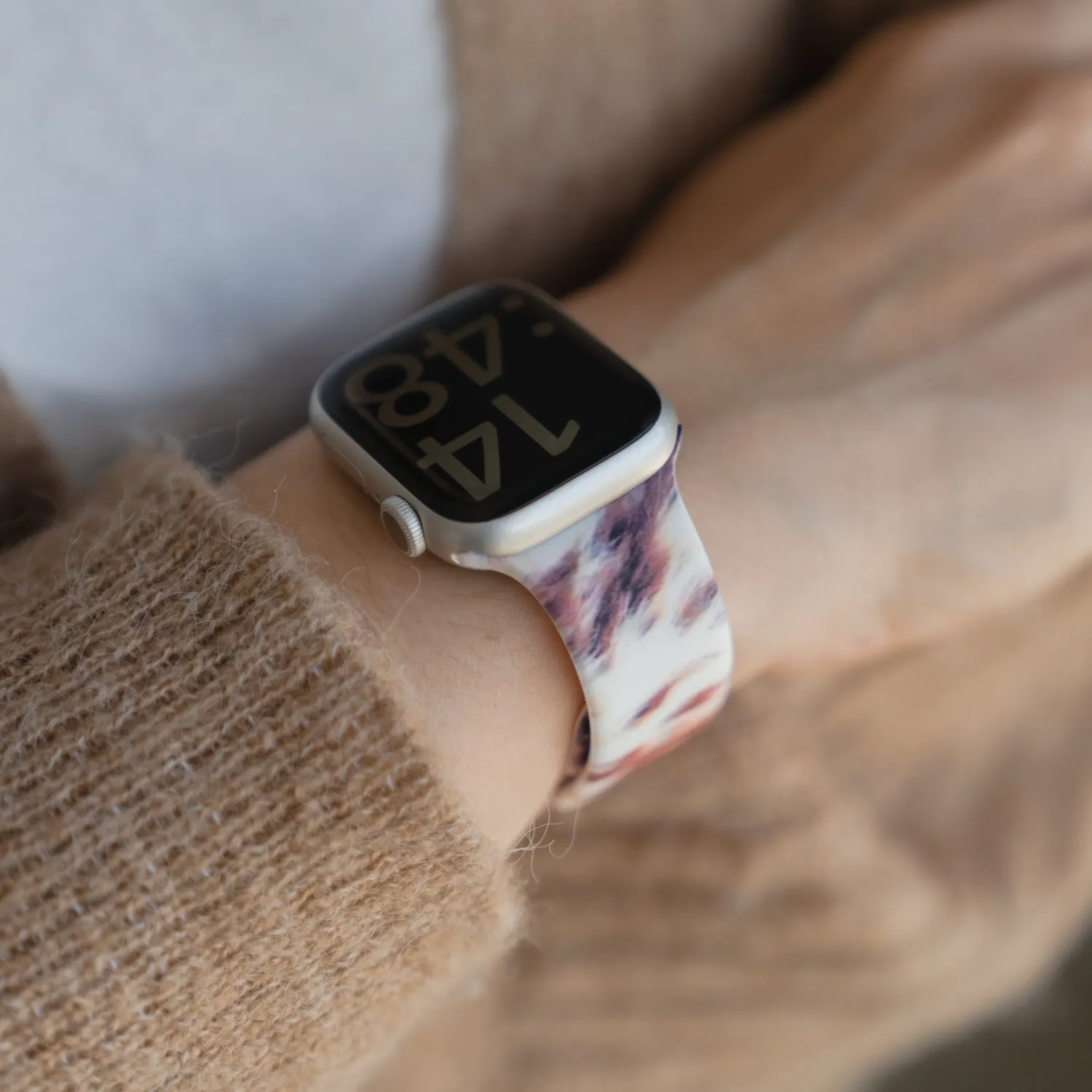 arktisband Kuhfell Braun Apple Watch Armband Silikon