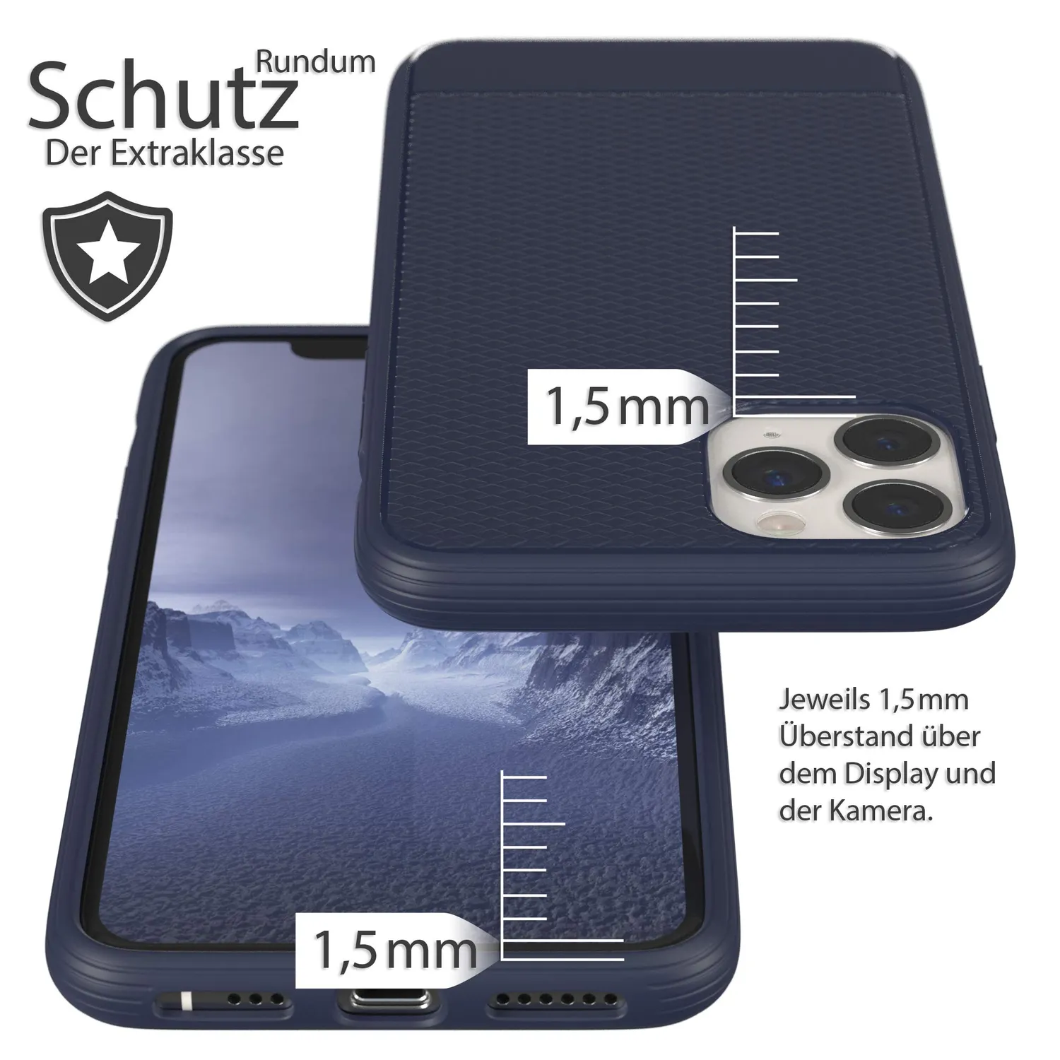 EAZY CASE iPhone 11 Pro Silikonhülle Dunkelblau dünn