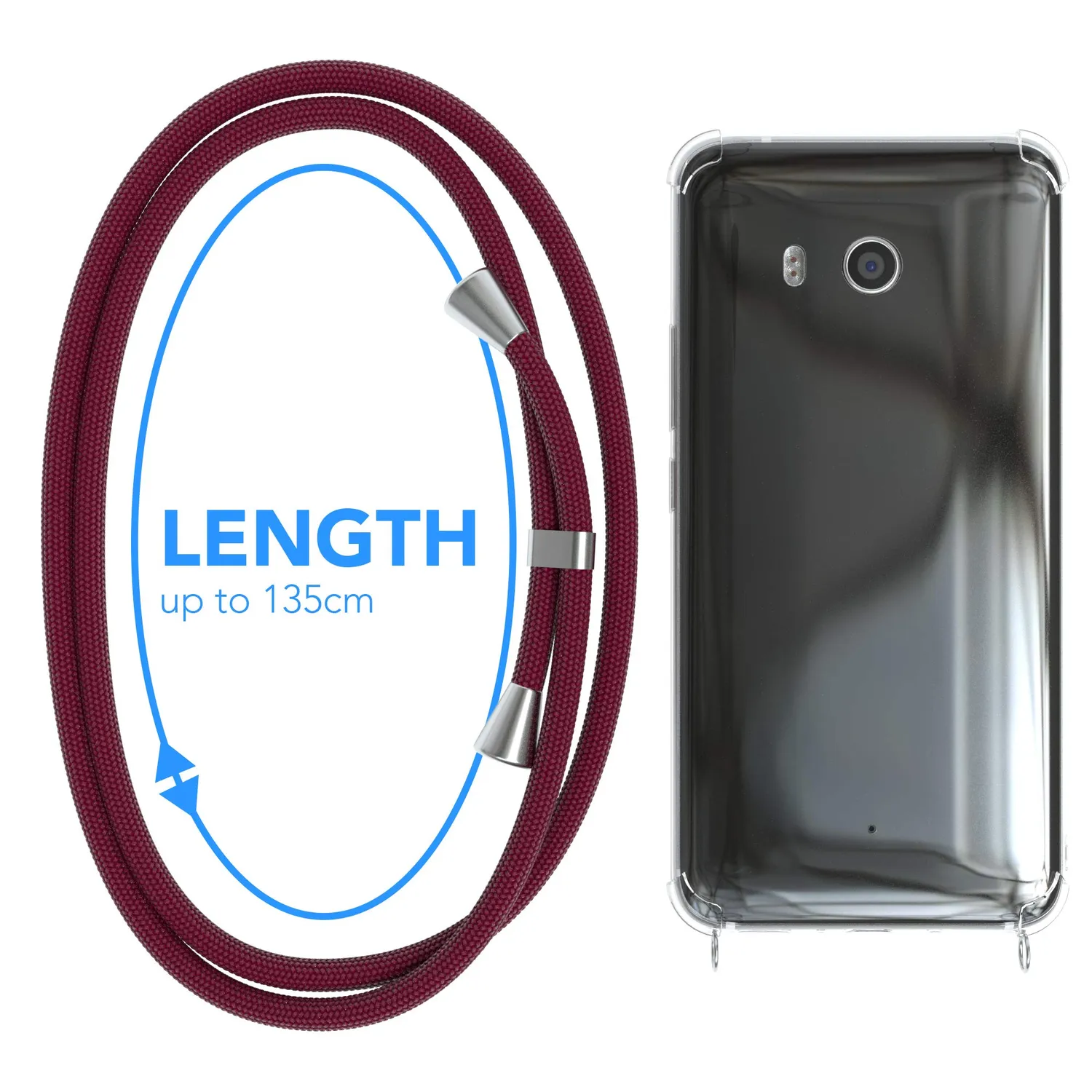 EAZY CASE Xiaomi Mi 9 SE Handykette Hülle Band Burgunder Rot