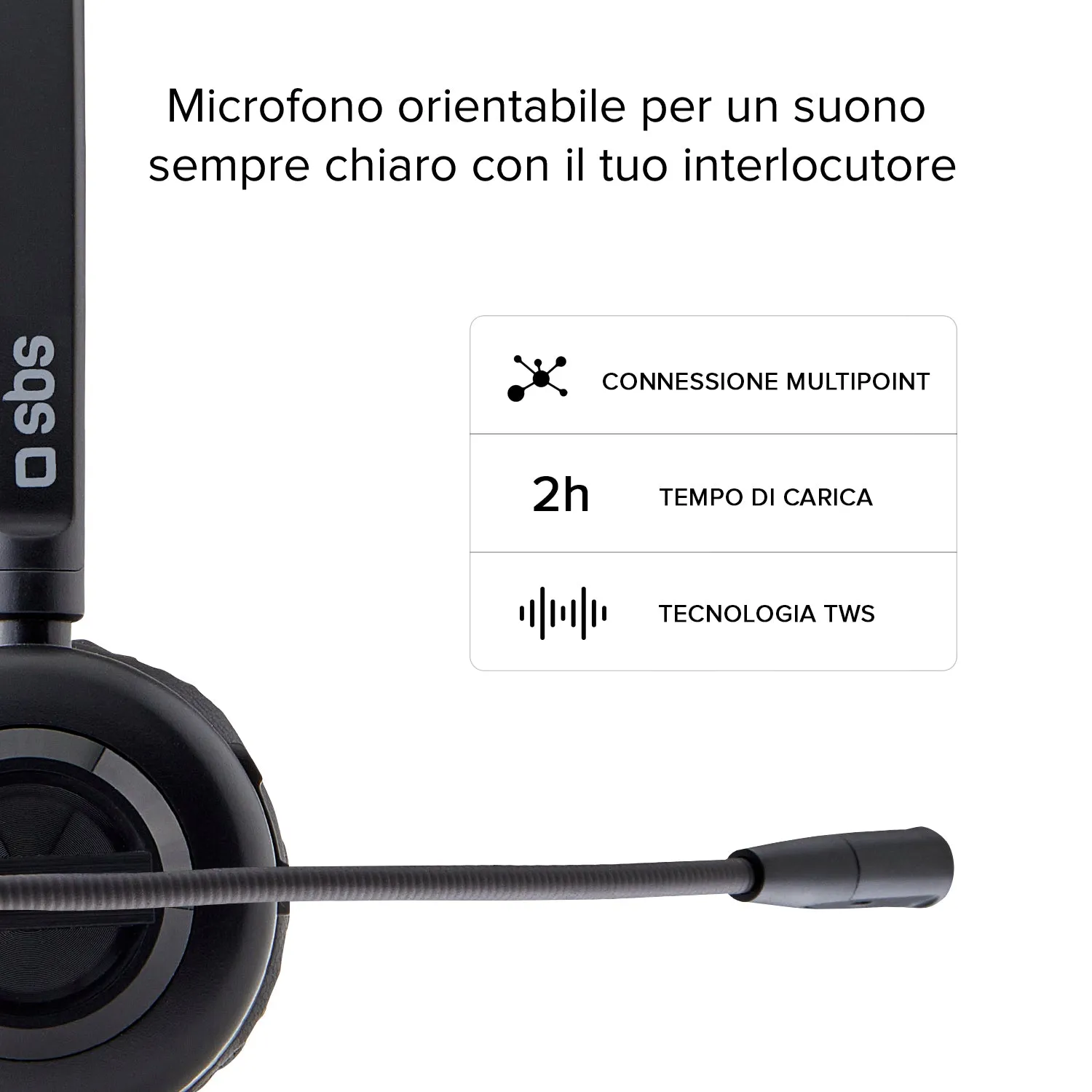 SBS Workline Mono Headset Wireless Multipoint