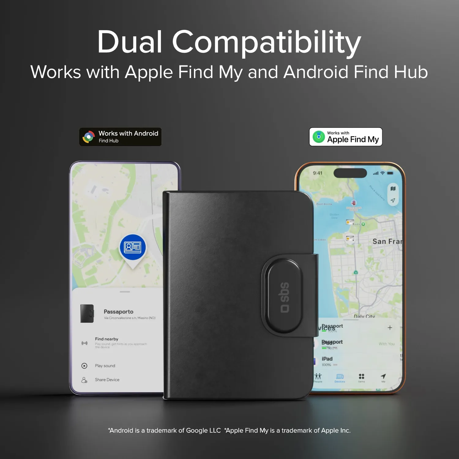 SBS Track My Passport Passhülle mit Tracker Find My