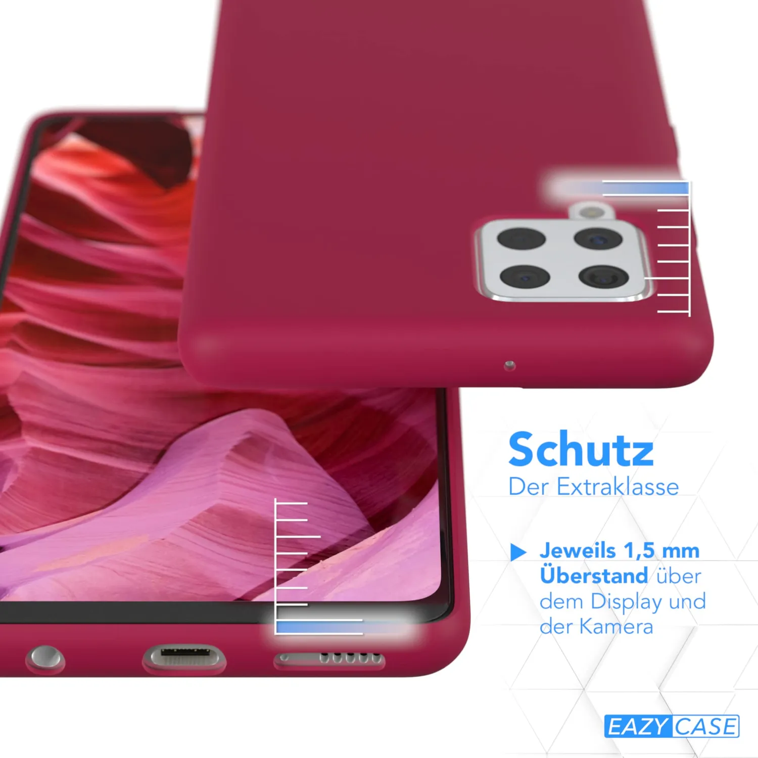 EAZY CASE Premium Galaxy A42 5G Silikonhülle Beere matt