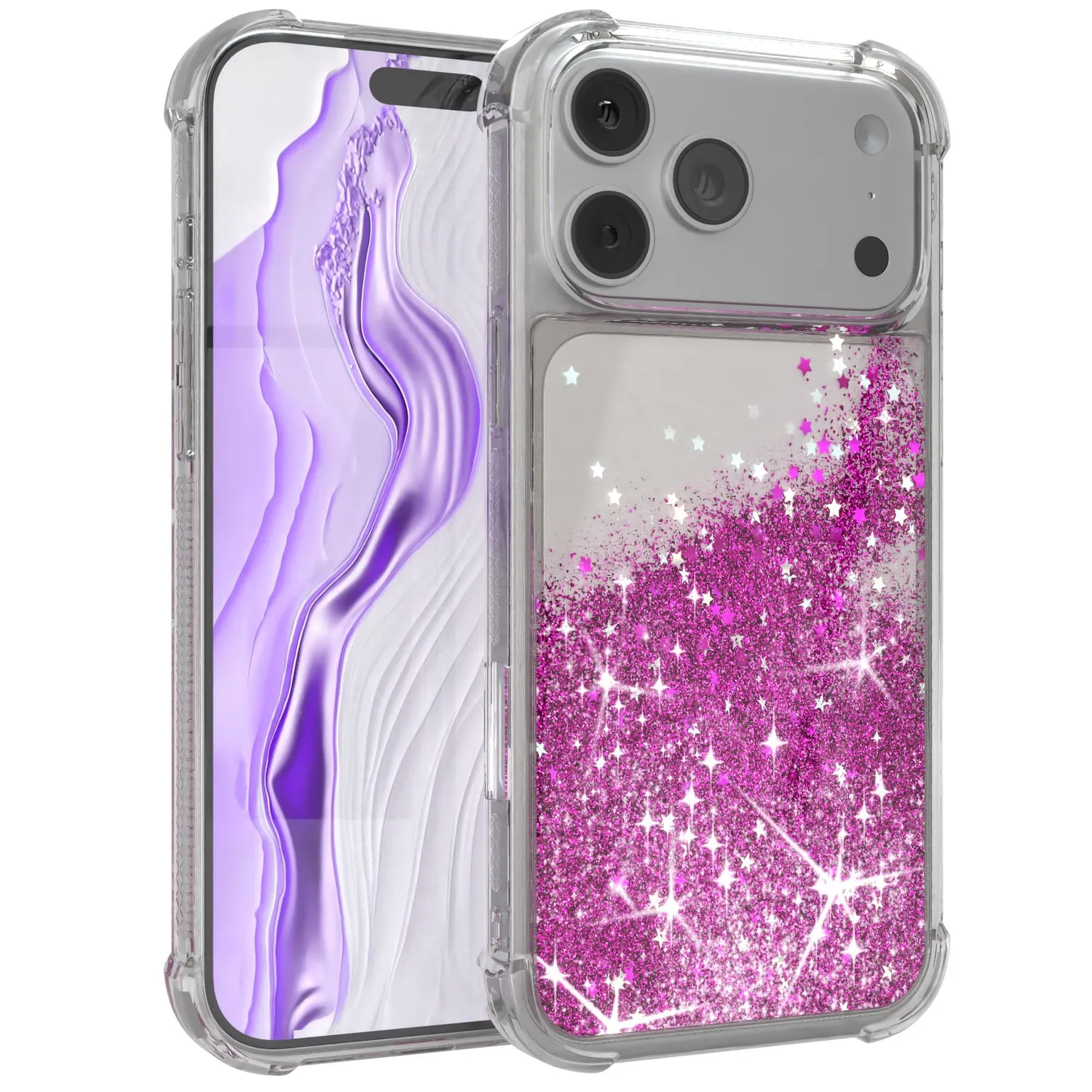 EAZY CASE iPhone Air Glitzerhülle Liquid Lila stoßfest