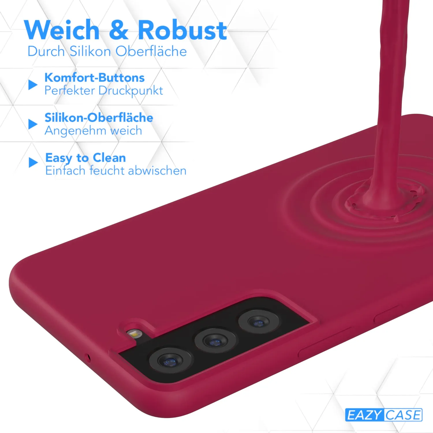 EAZY CASE Galaxy S22 Plus 5G Silikonhülle Beere matt