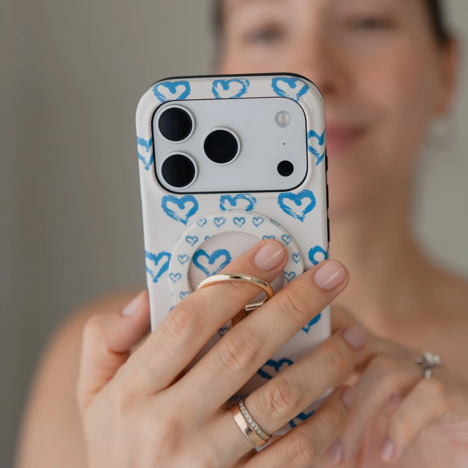arktis MagSafe Ringhalter Blue Hearts Handy-Ring N52-Magnet