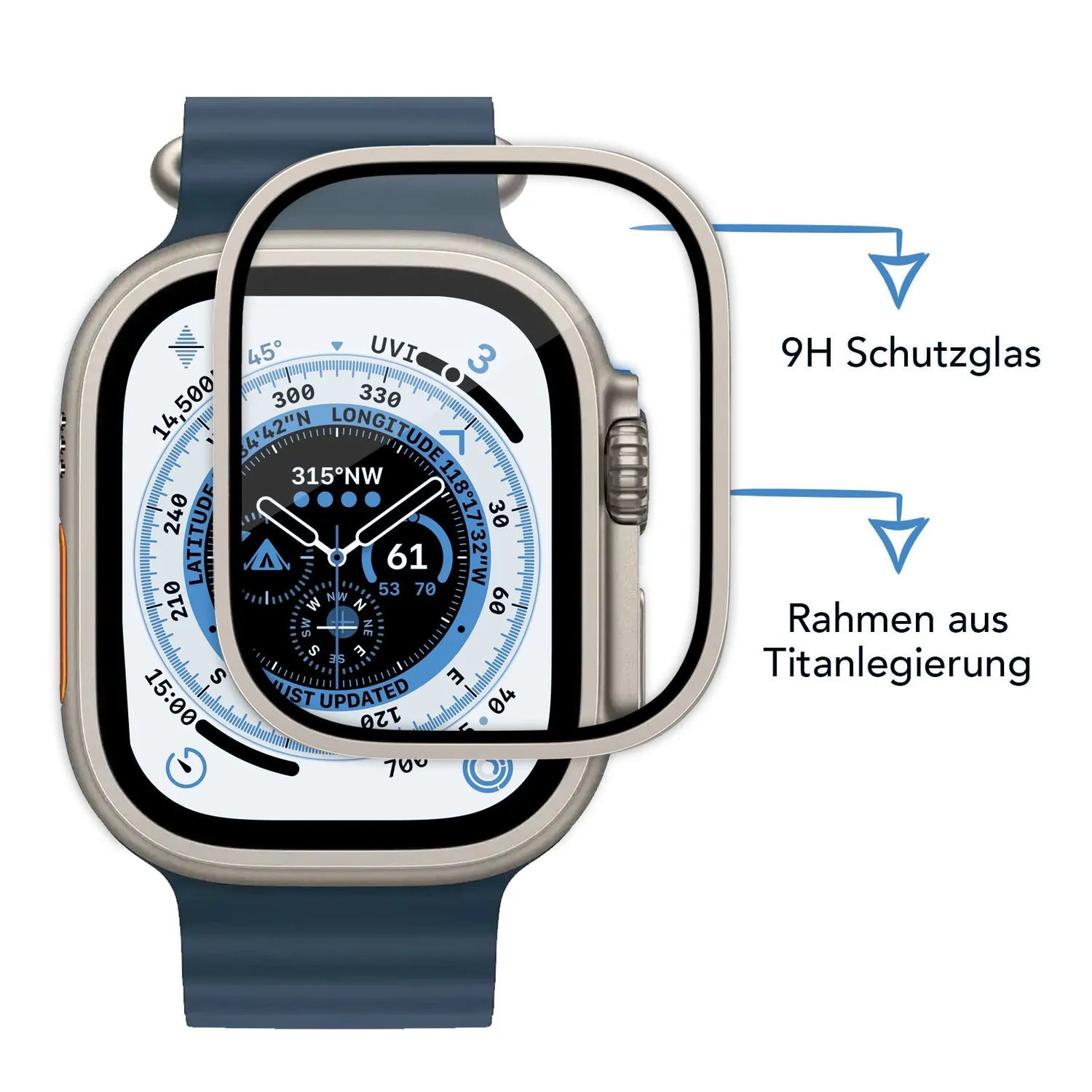 arktis ADVENTURE Apple Watch Ultra 49mm Glas 2er Set