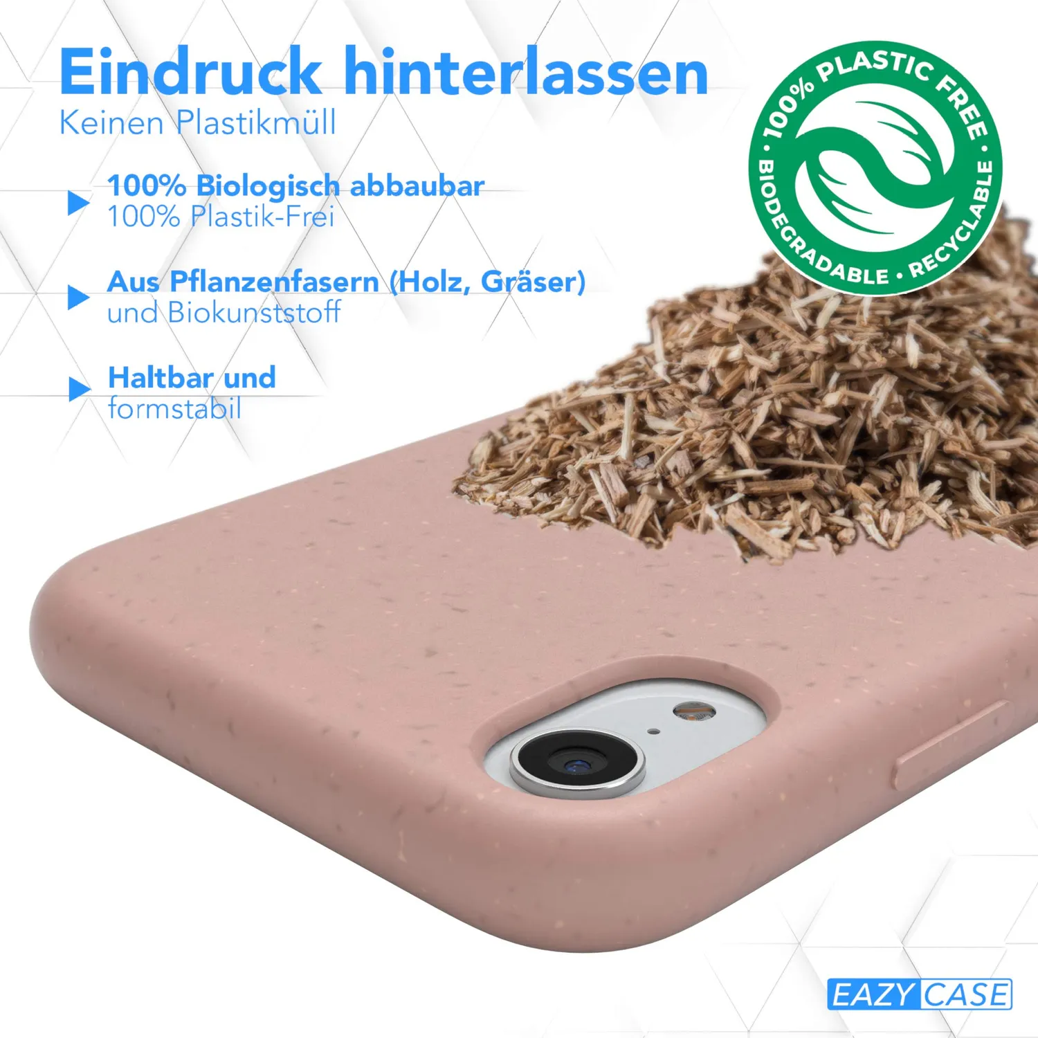 EAZY CASE iPhone XR Bio Hülle Rosa abbaubar Kameraschutz