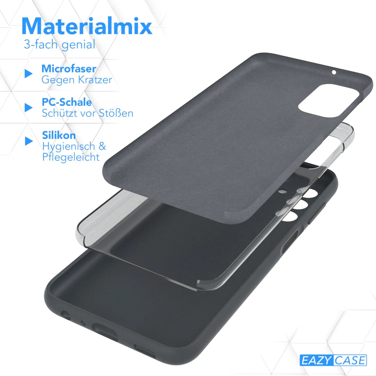 EAZY CASE Premium Silikon Galaxy A13 4G Handyhülle Dunkelgrau