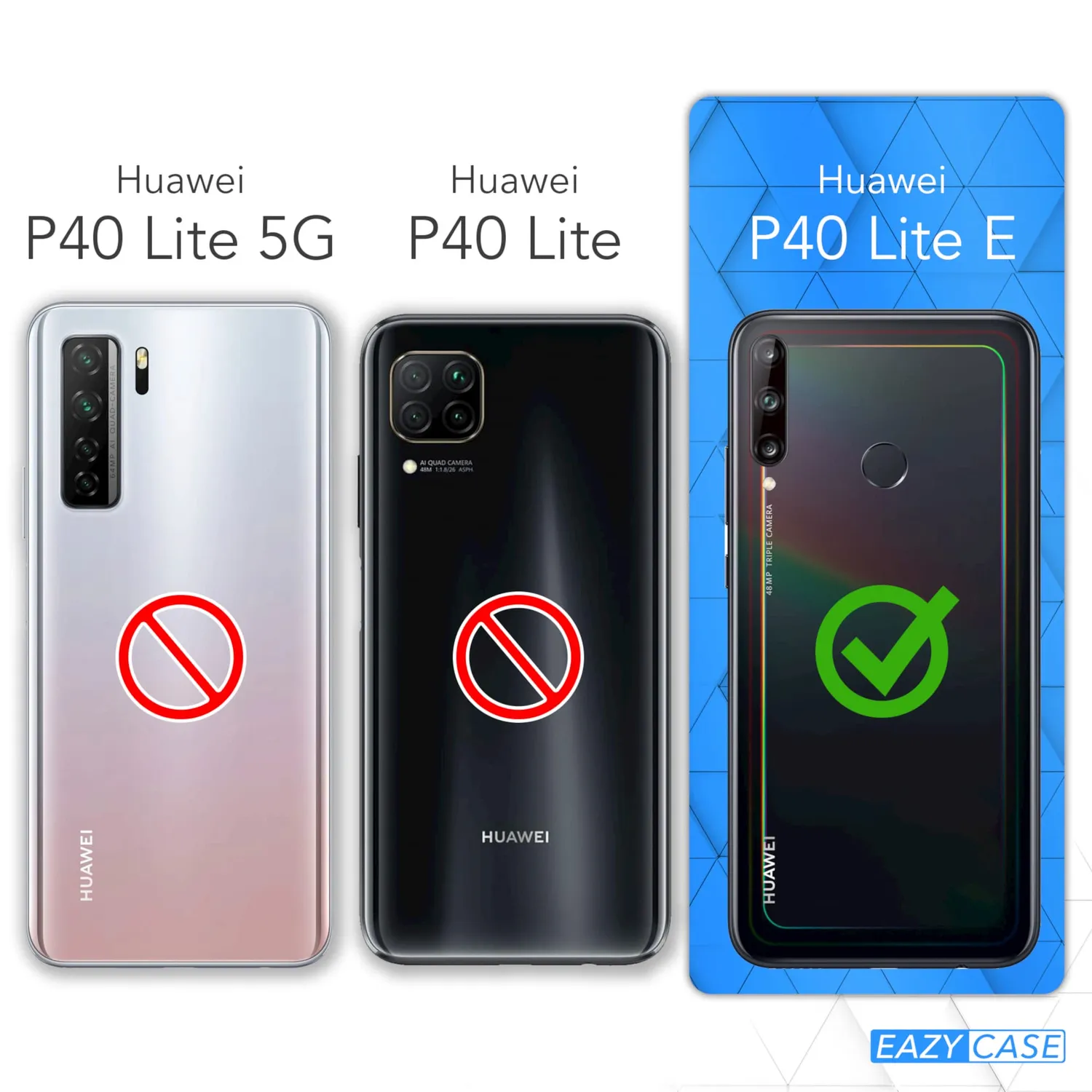 EAZY CASE Huawei P40 Lite E Handykette Anthrazit mit Kordel