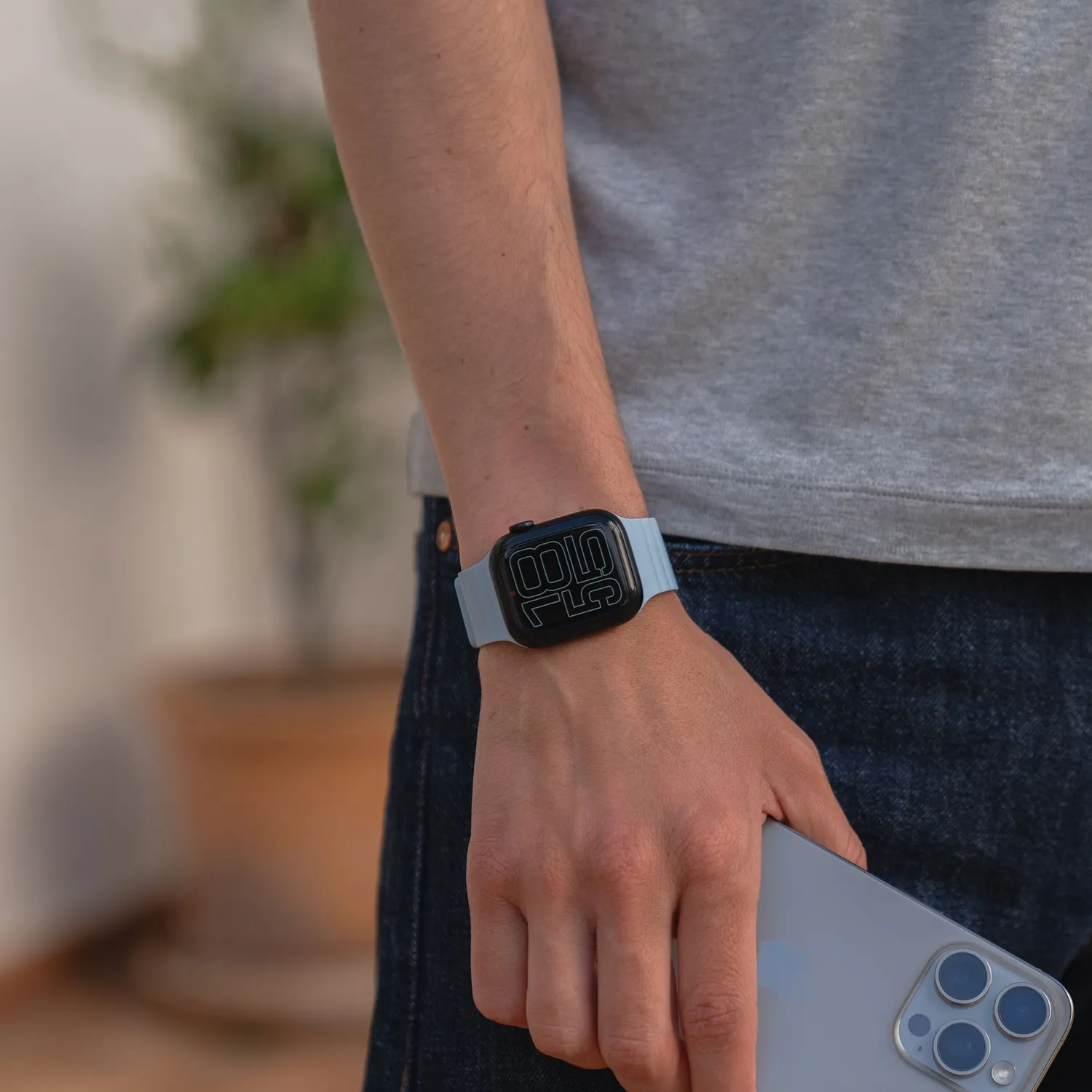 arktisband Ligo Armband Magnetisch Silikon Schwarz 46mm