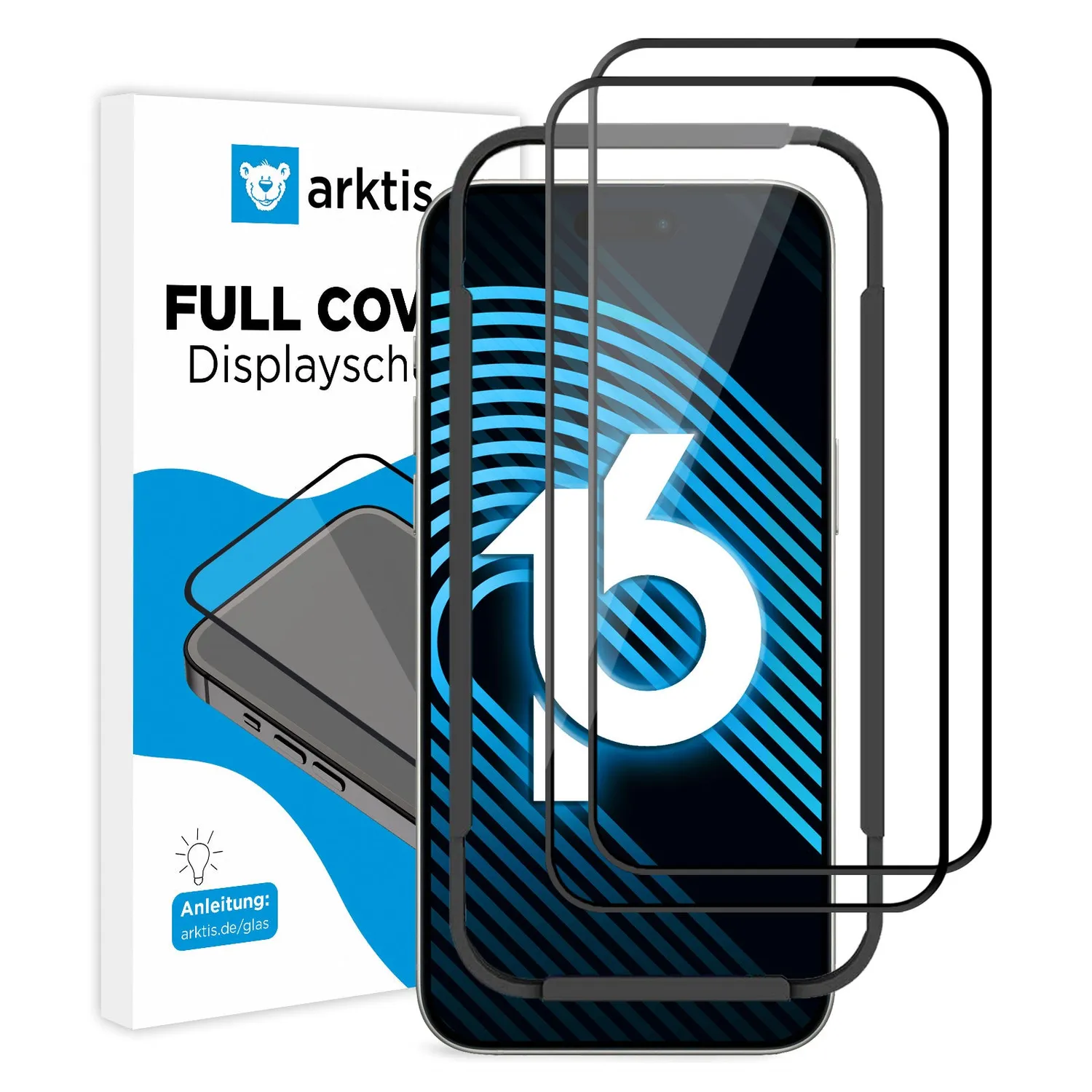 arktis Displayschutz GLAS iPhone 16 Pro 1 Stück
