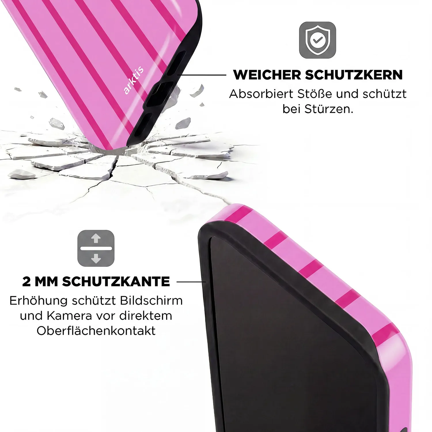 arktis iPhone 15 Pro Max Hülle Lady Stripes mit MagSafe